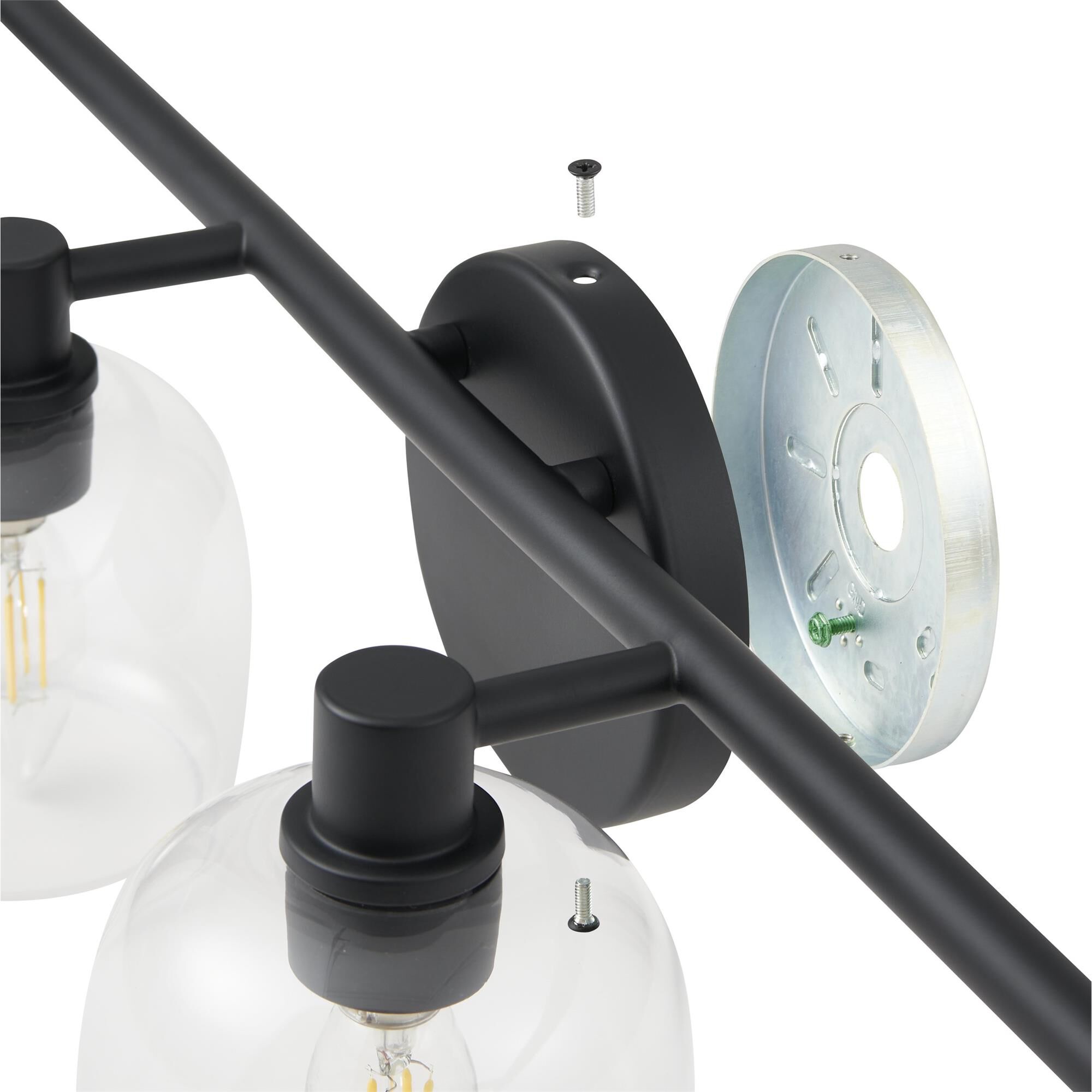 Shown in Matte Black finish and Clear glass