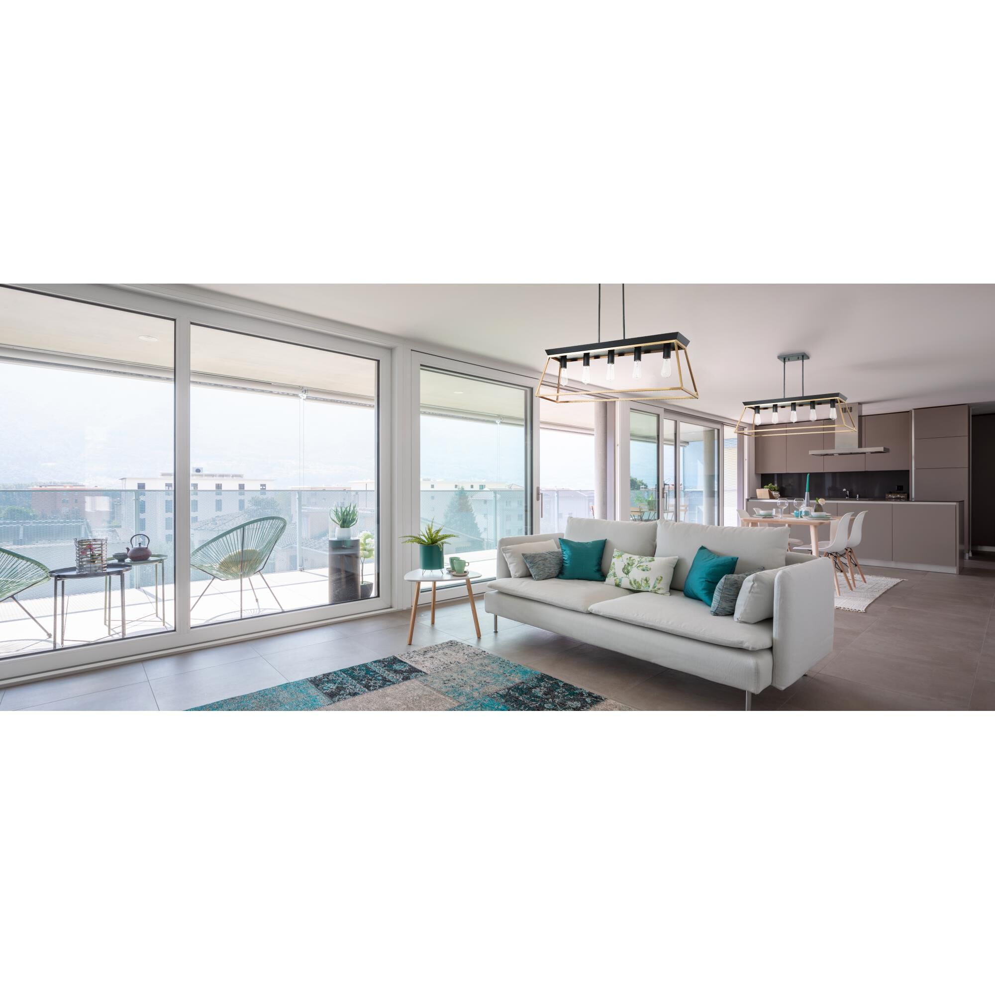 Eglo Paulino 38 Inch 5 Light Linear Suspension Light by Eglo Lighting