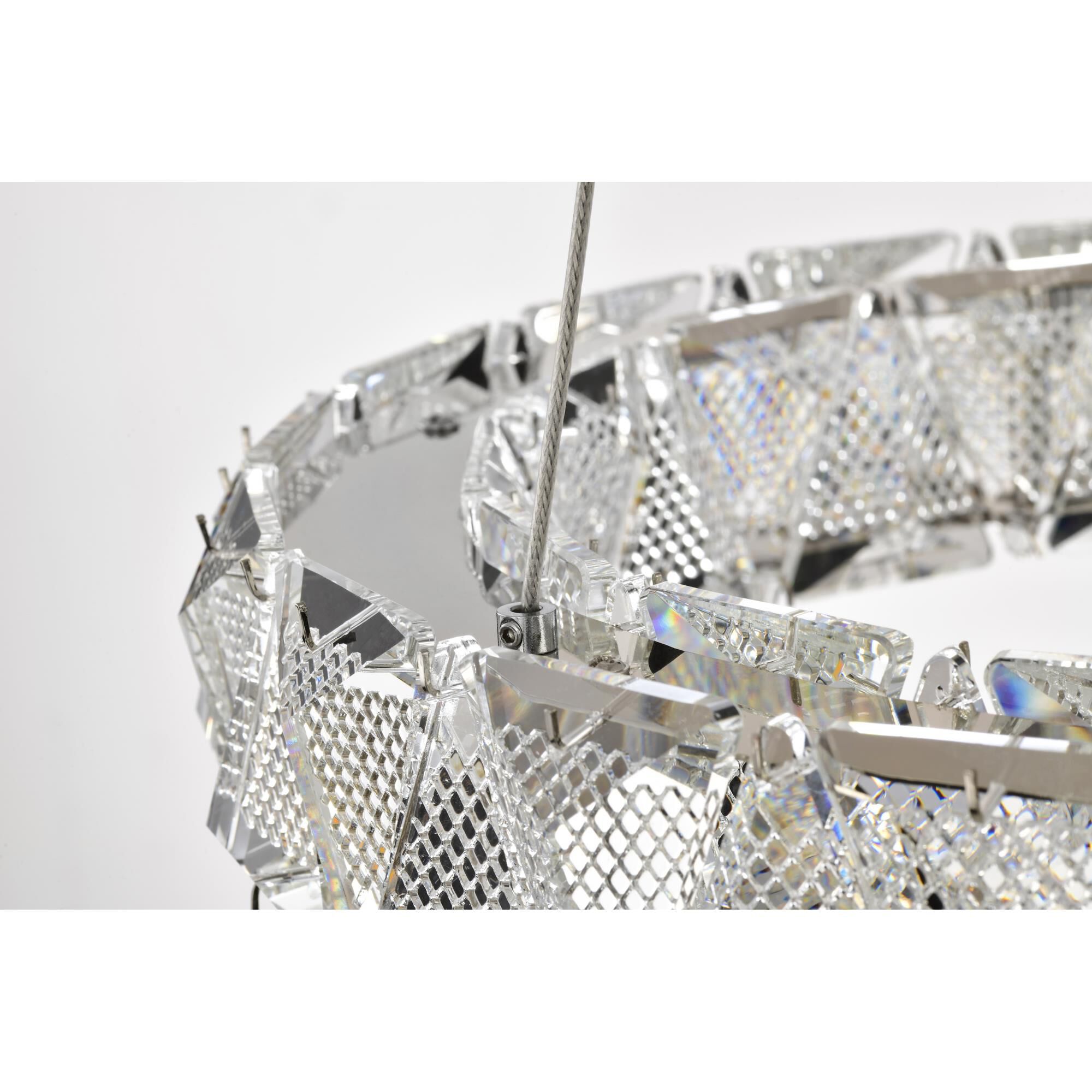 Shown in Polished Nickel finish and Clear K9 Crystal glass