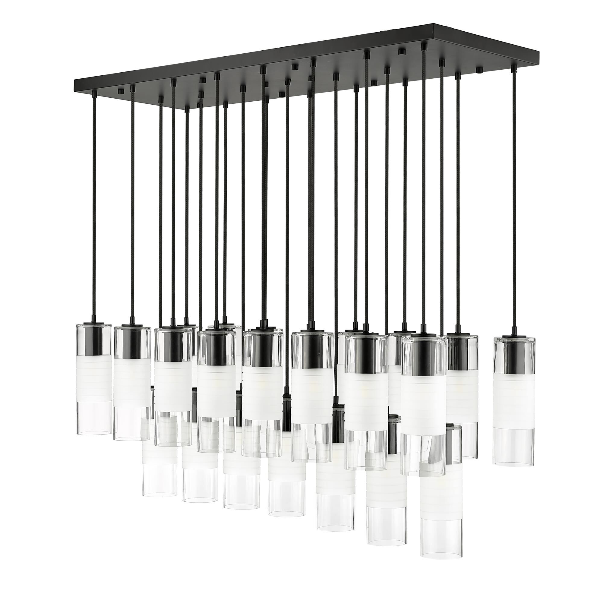 Shown in Matte Black finish and Clear and Frosted glass