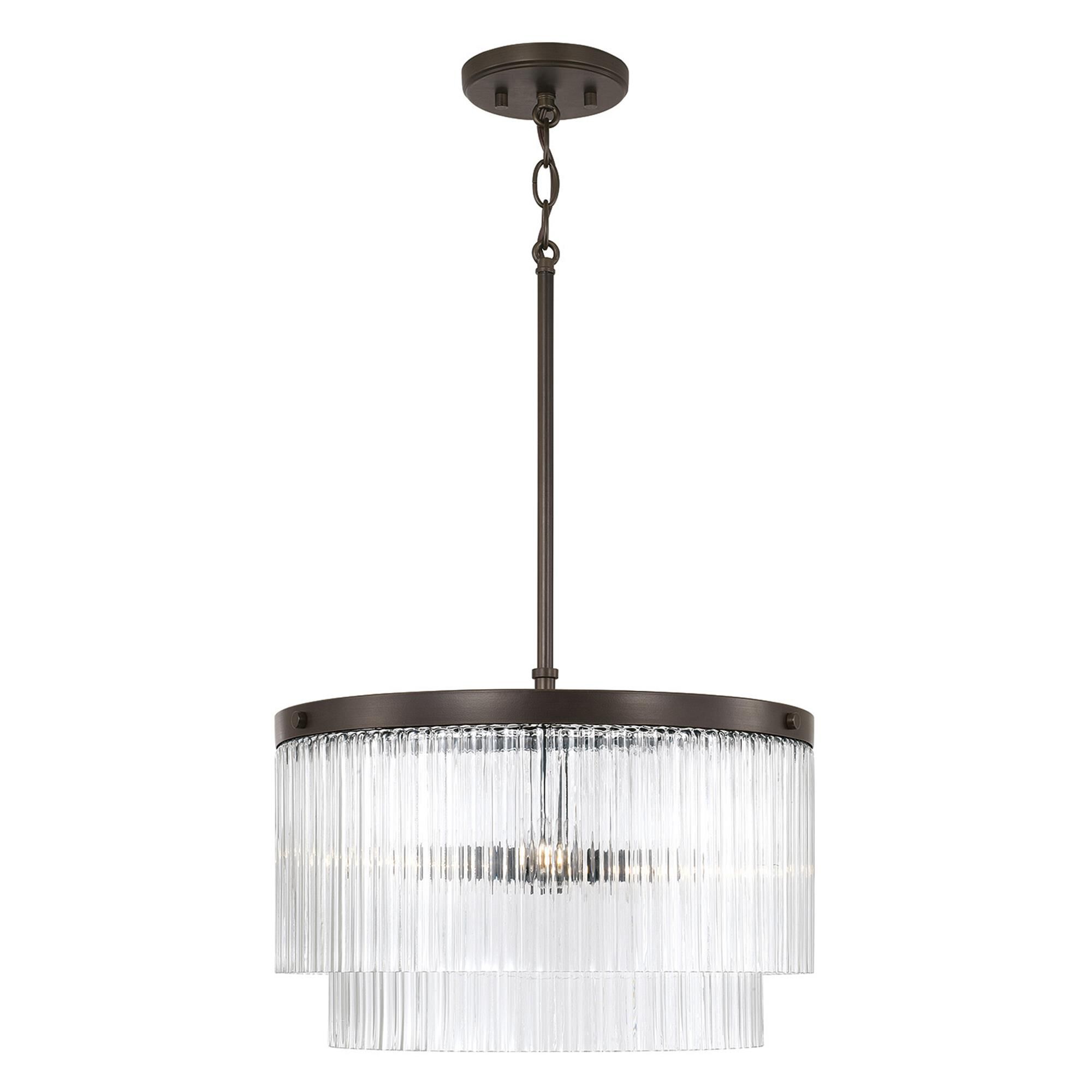 Shown in Oil Rubbed Bronze finish and Beveled Fluted glass