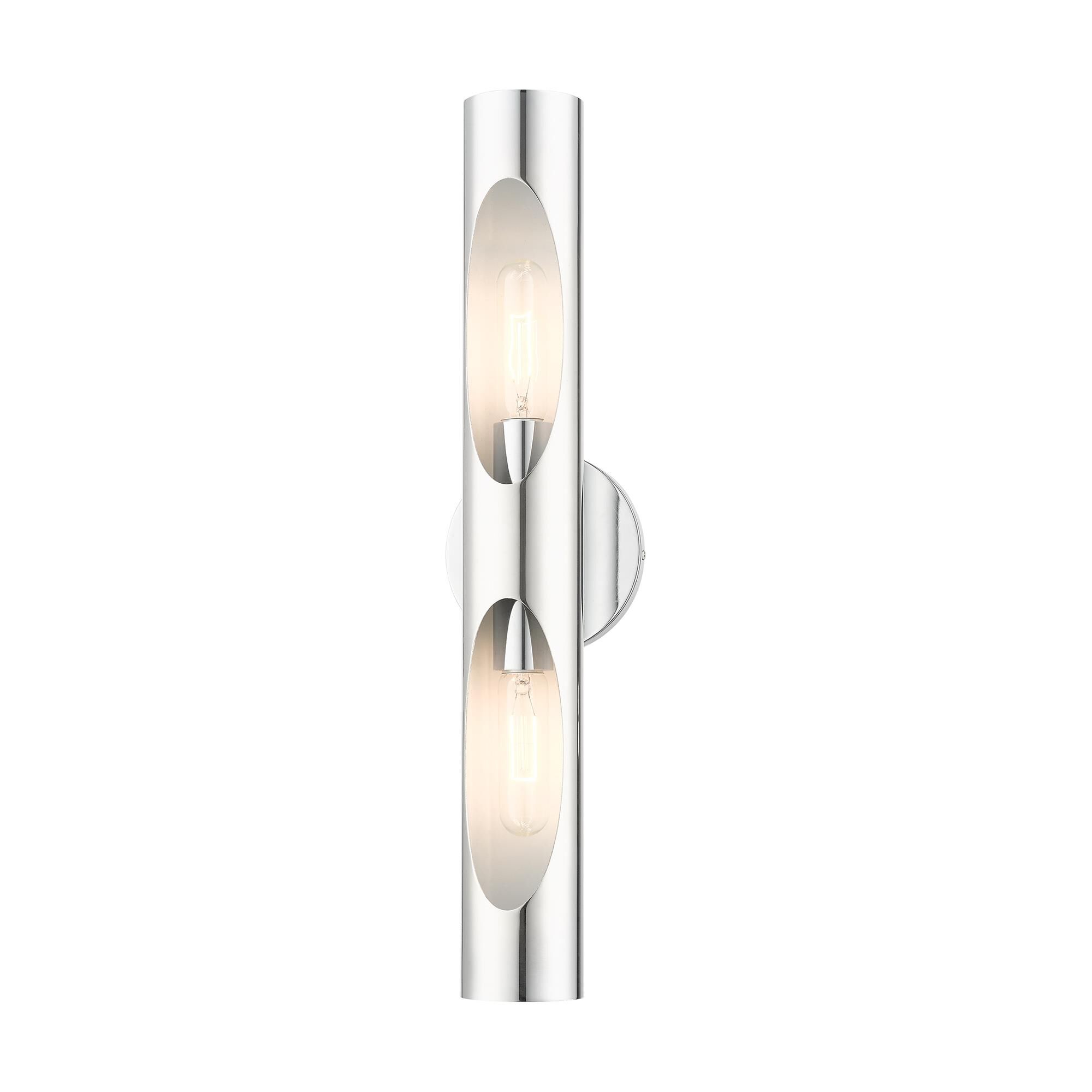 Shown in Polished Chrome finish and Hand Welded Polished Chrome  With Shiny White Finish Inside shade