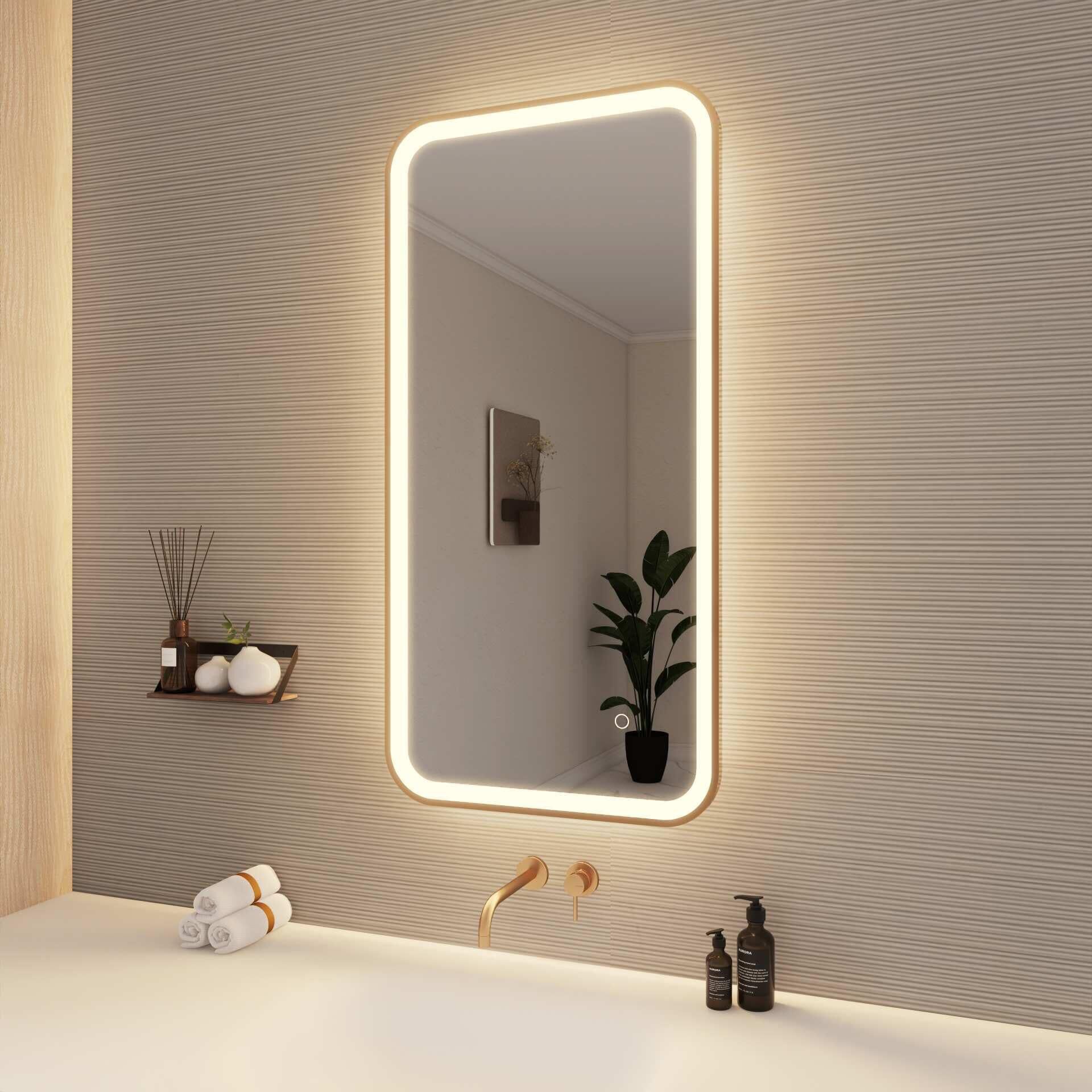 Harmoni 40 Inch Rectangular LED Lighted Mirror by Elegant Decor