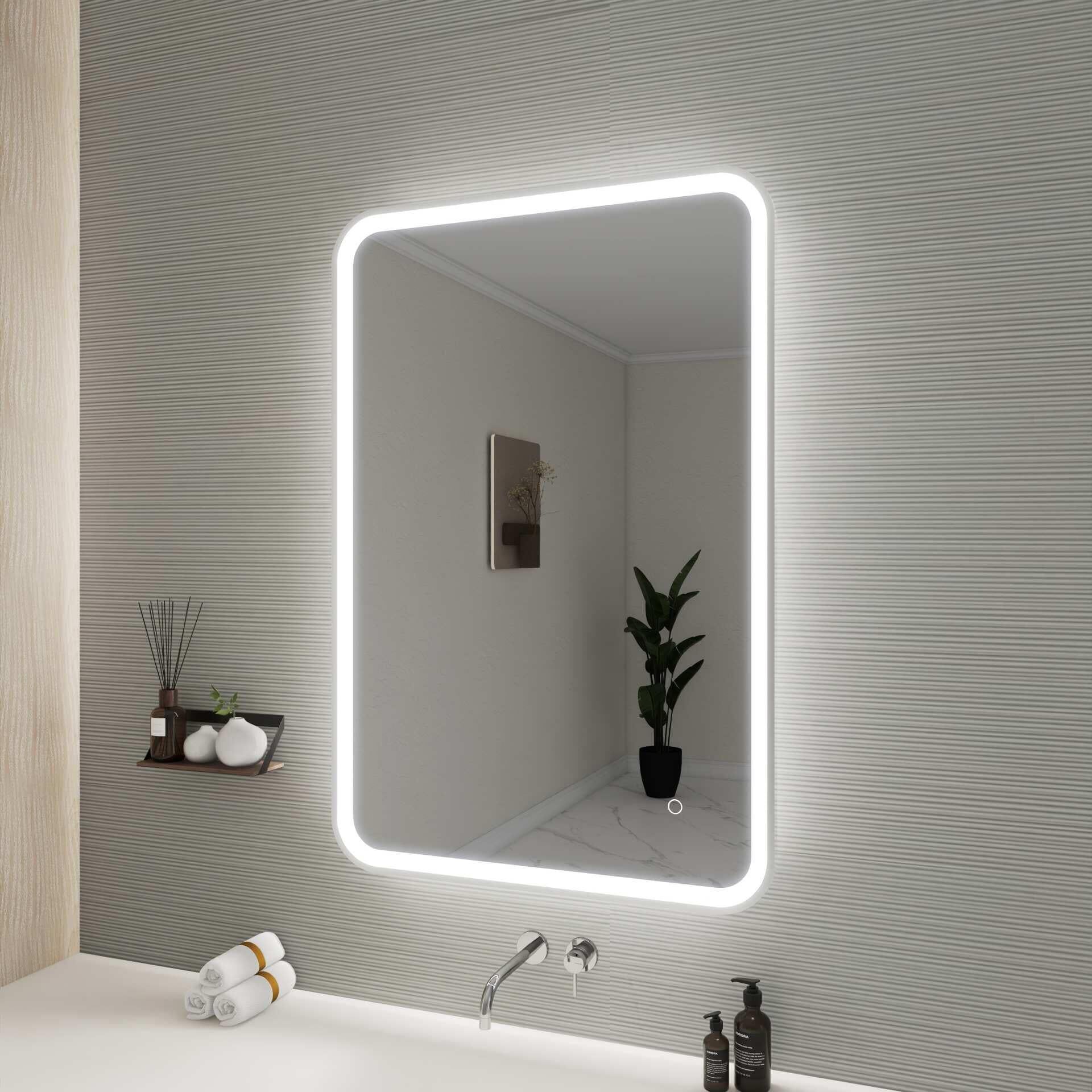 Harmoni 40 Inch Rectangular LED Lighted Mirror by Elegant Decor