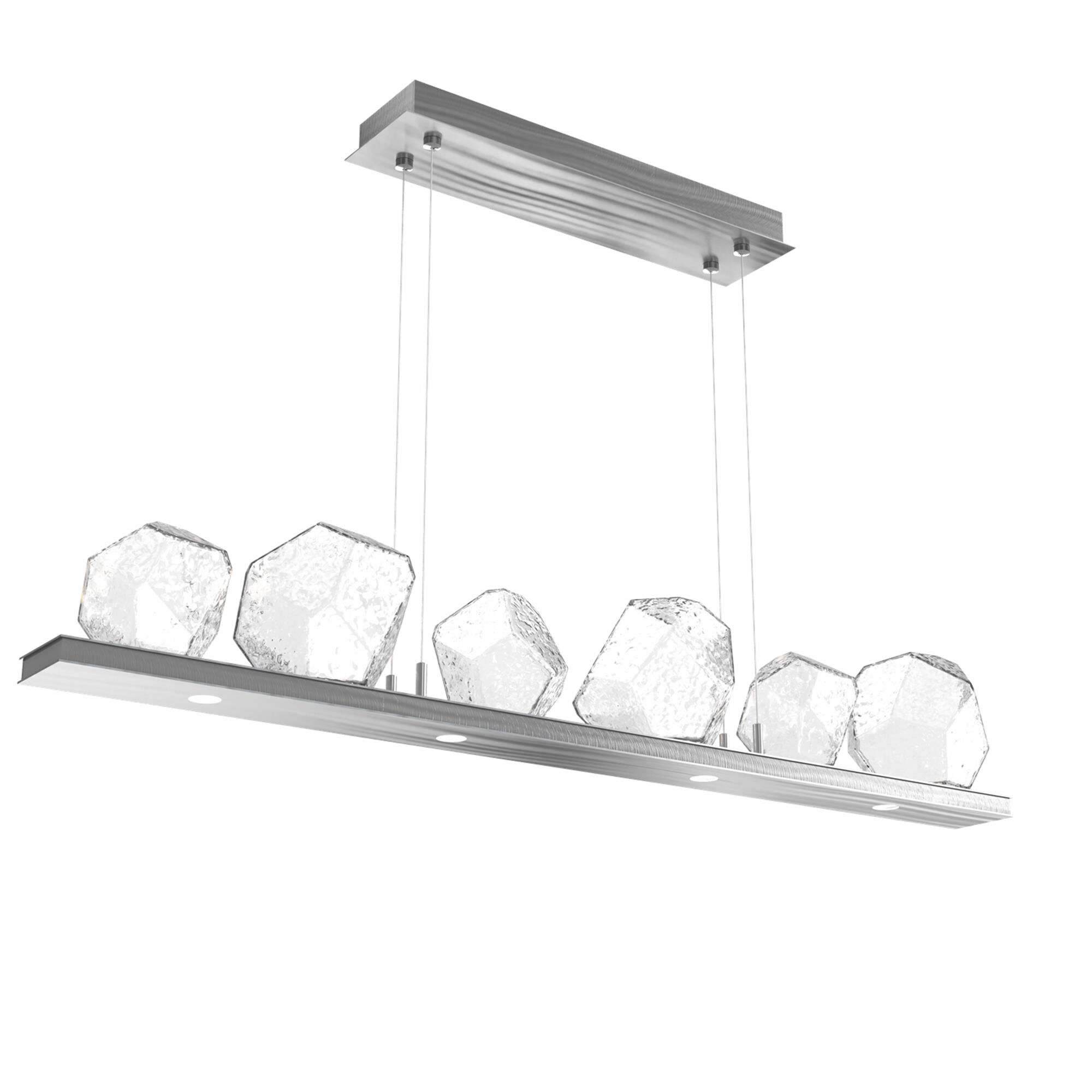 Shown in Satin Nickel finish and Clear glass