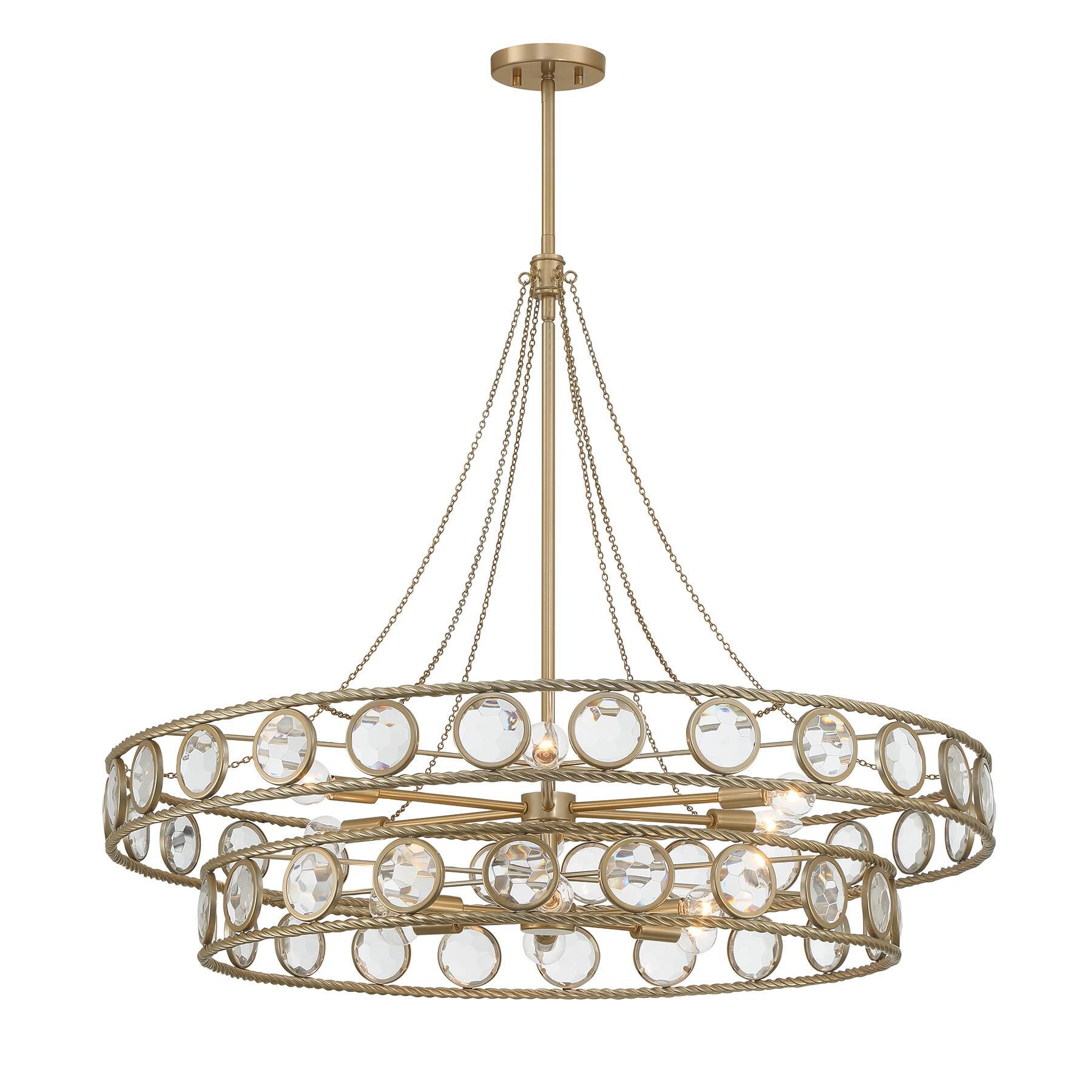 Shown in Opulent Gold finish and Faceted Discs glass