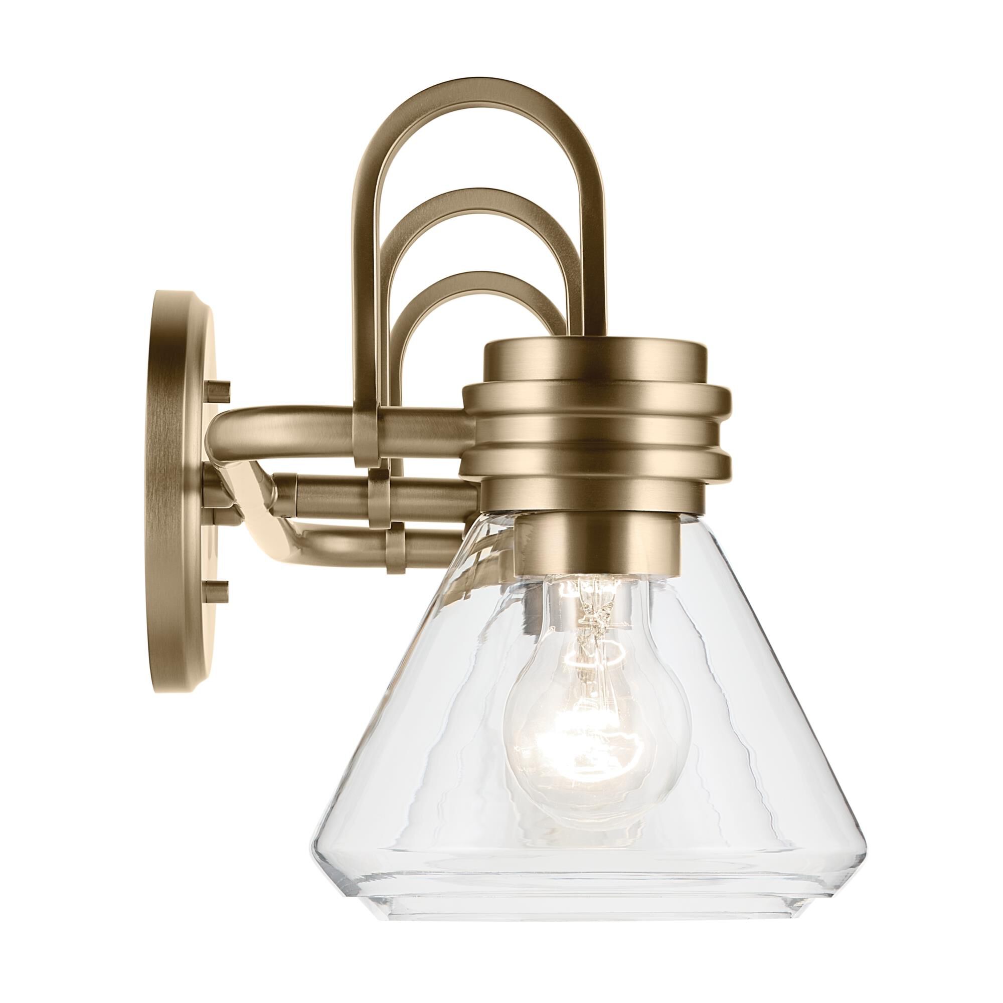 Shown in Champagne Bronze finish and Clear glass