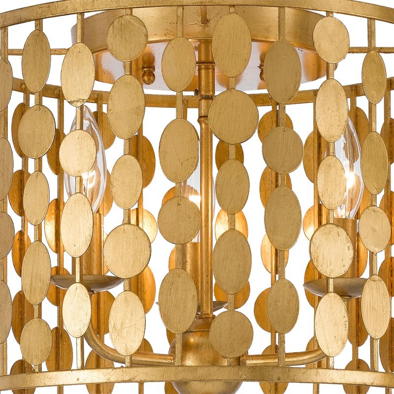 Layla 15 Inch 3 Light Flush Mount by Crystorama