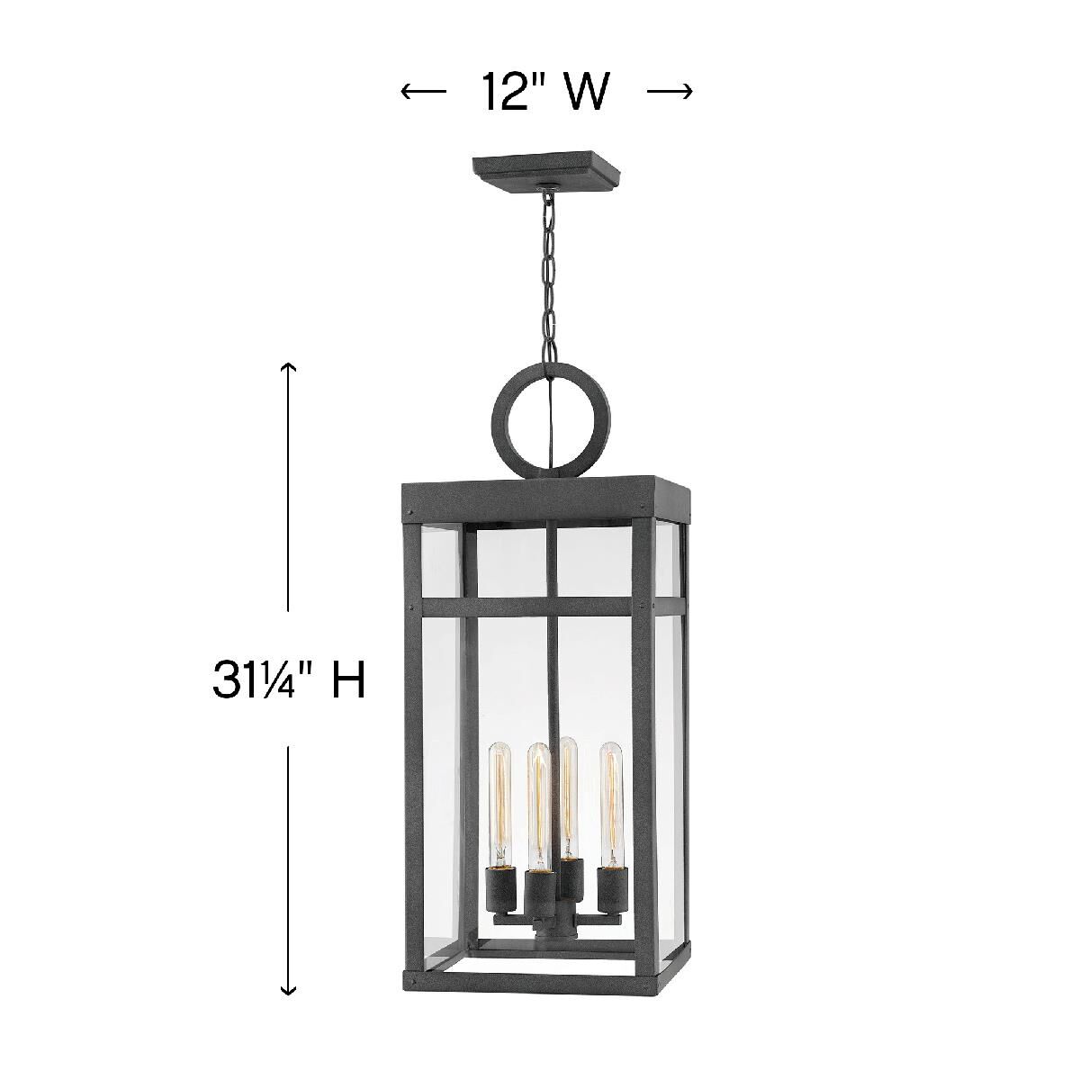 Porter 31 Inch Tall 4 Light Outdoor Hanging Lantern by Hinkley Lighting