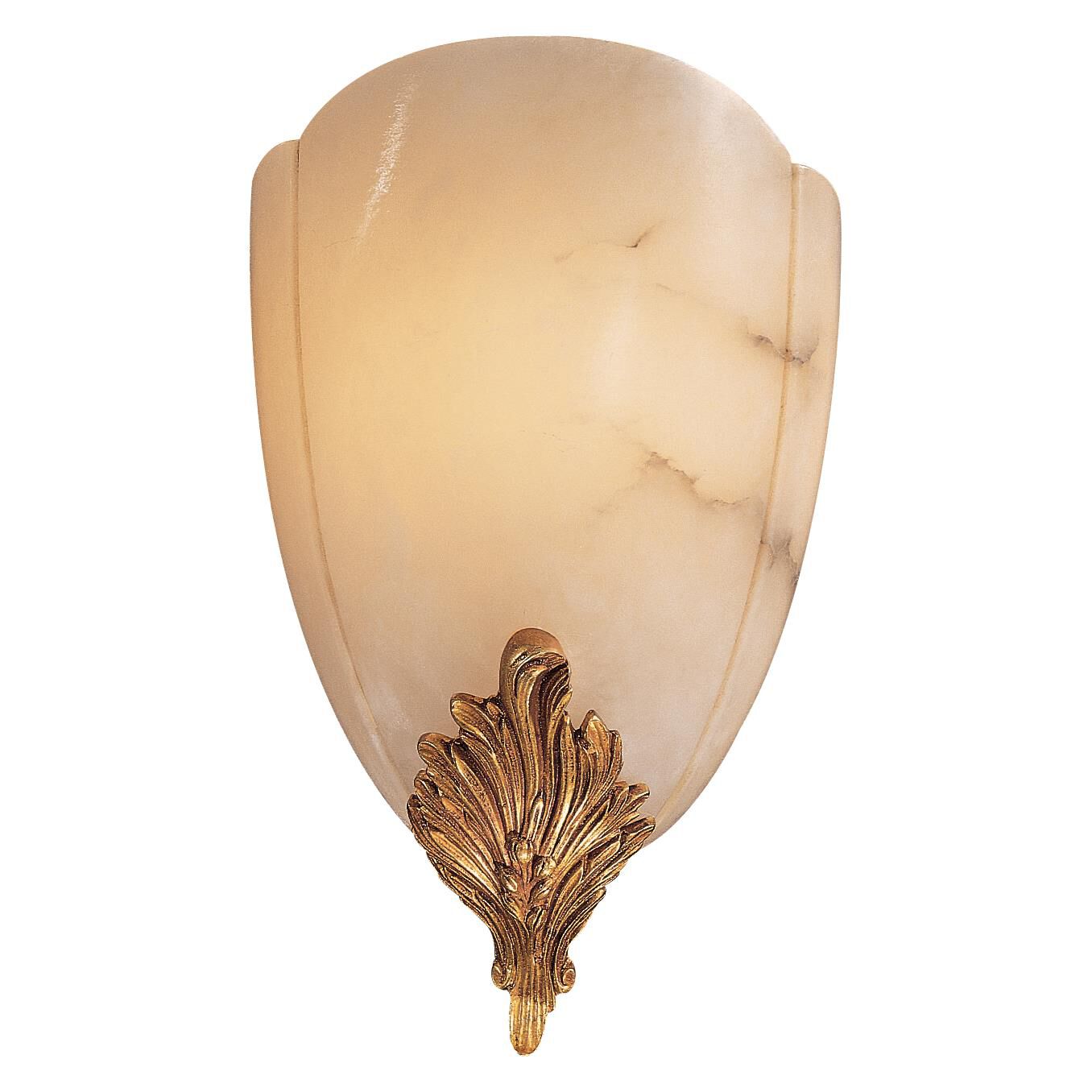 Shown in French Gold finish and Genuine Alabaster glass