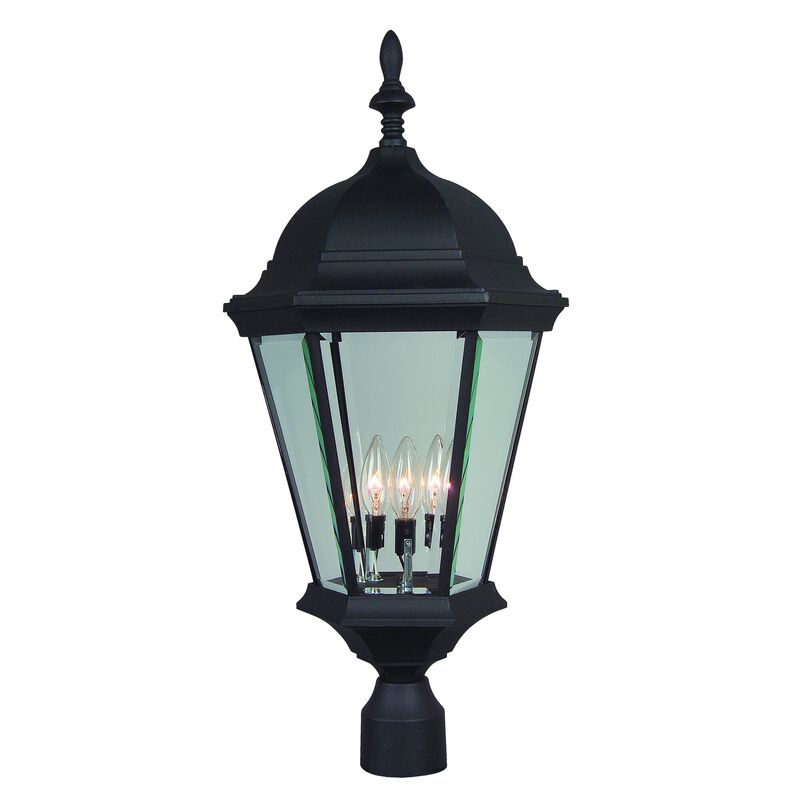 Straight Glass 27 Inch Tall 3 Light Outdoor Post Lamp by Craftmade