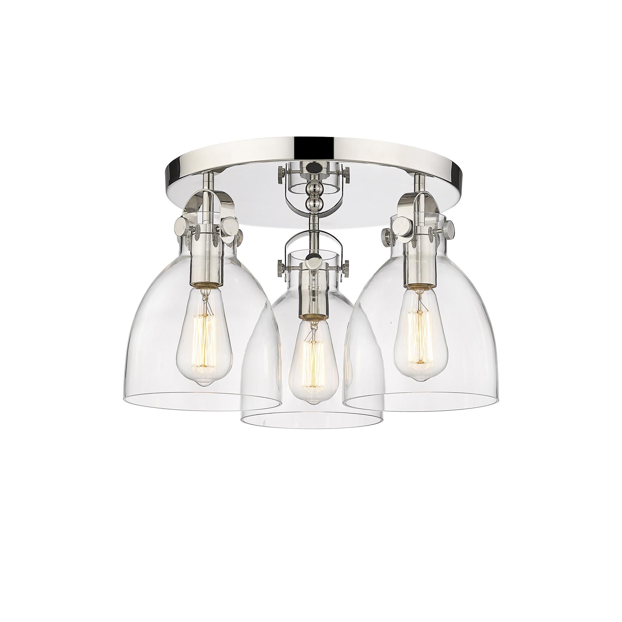 Shown in Polished Nickel finish and Clear glass