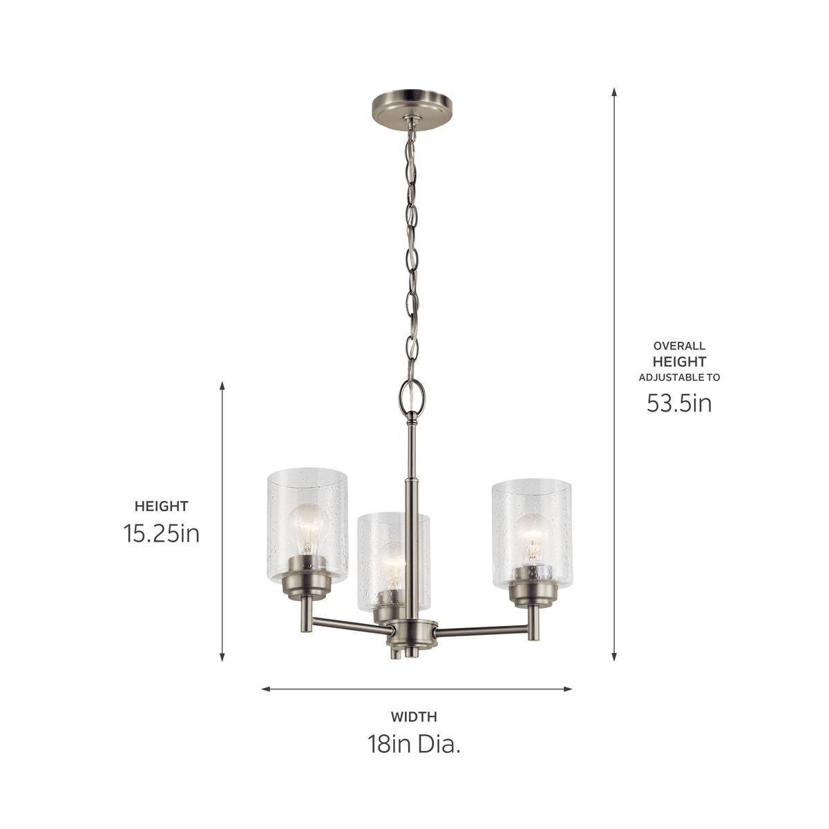 Winslow 18 Inch 3 Light Mini Chandelier by Kichler Lighting