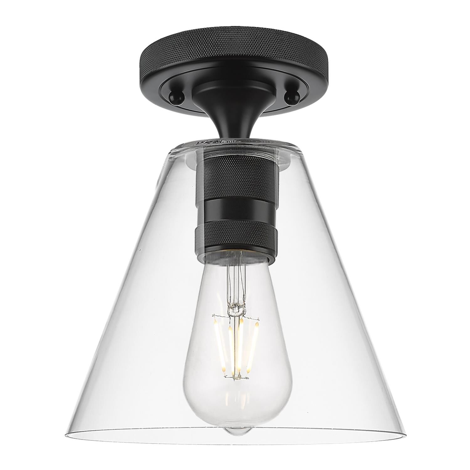 Shown in Matte Black finish and Clear glass