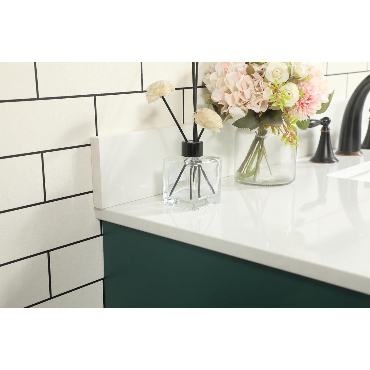 Shown in Green finish and With Backsplash accent