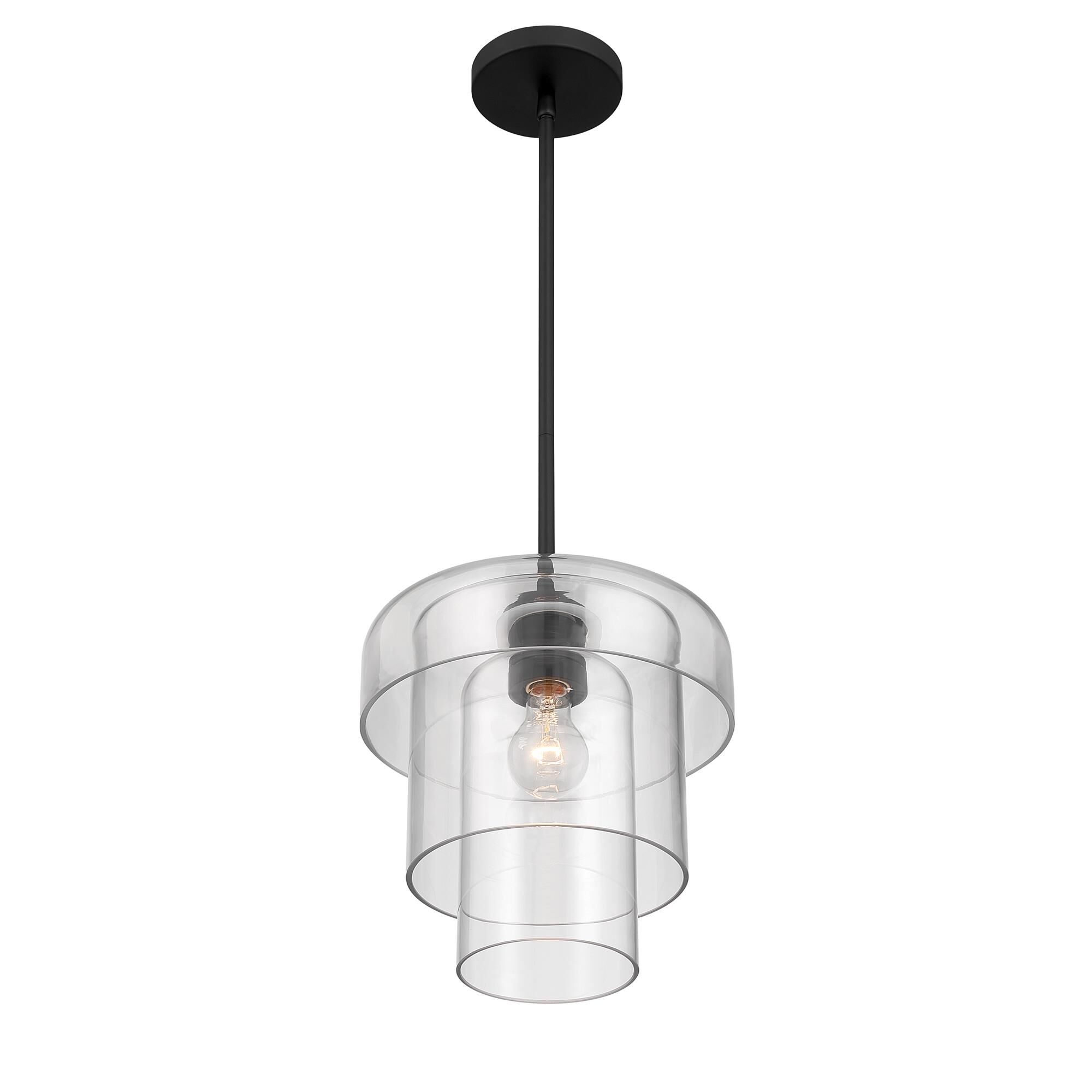 Shown in Dark Matte Black finish and Clear glass