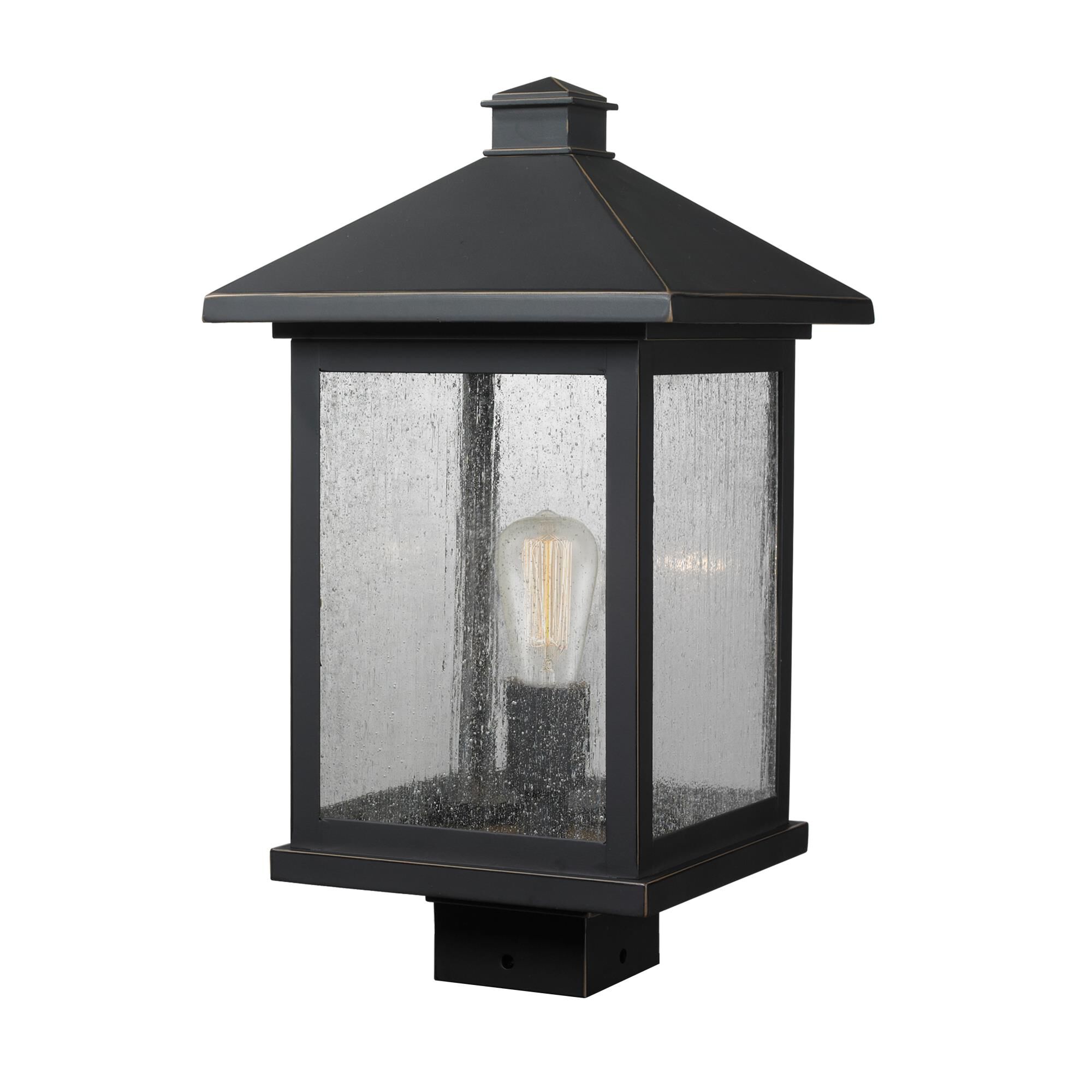 Shown in Oil Rubbed Bronze finish and Glass shade