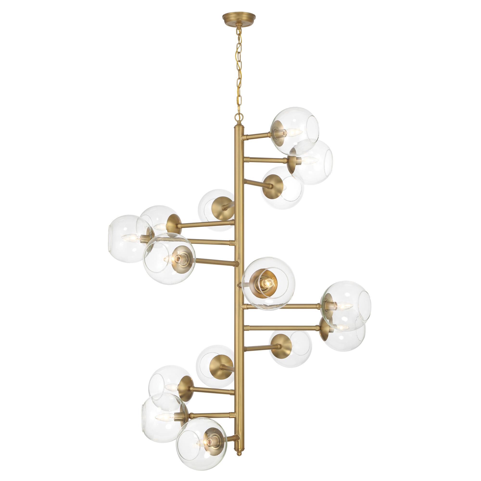 Shown in Signature Brass finish and Clear glass