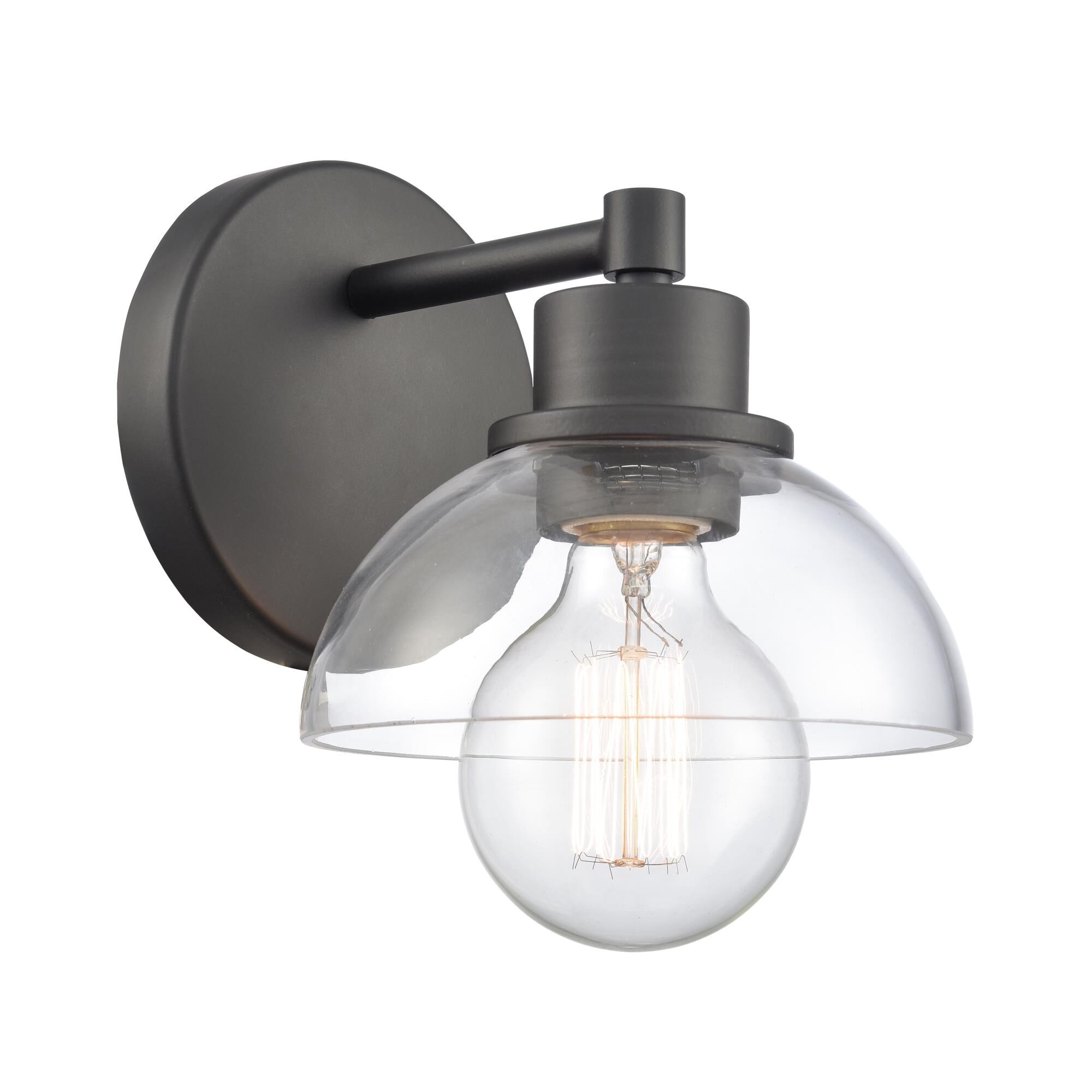 Shown in Matte Black finish and Clear Handblown  Shade glass and Clear Handblown Glass shade