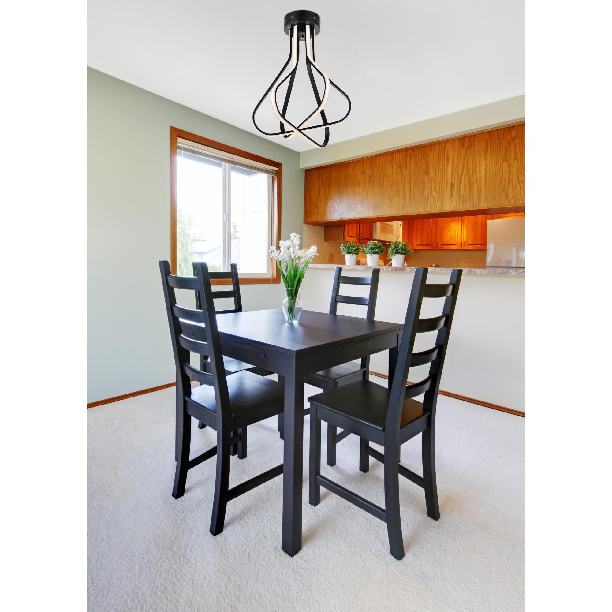 Dahlia 18 Inch 3 Light LED Flush Mount by Elegant Lighting