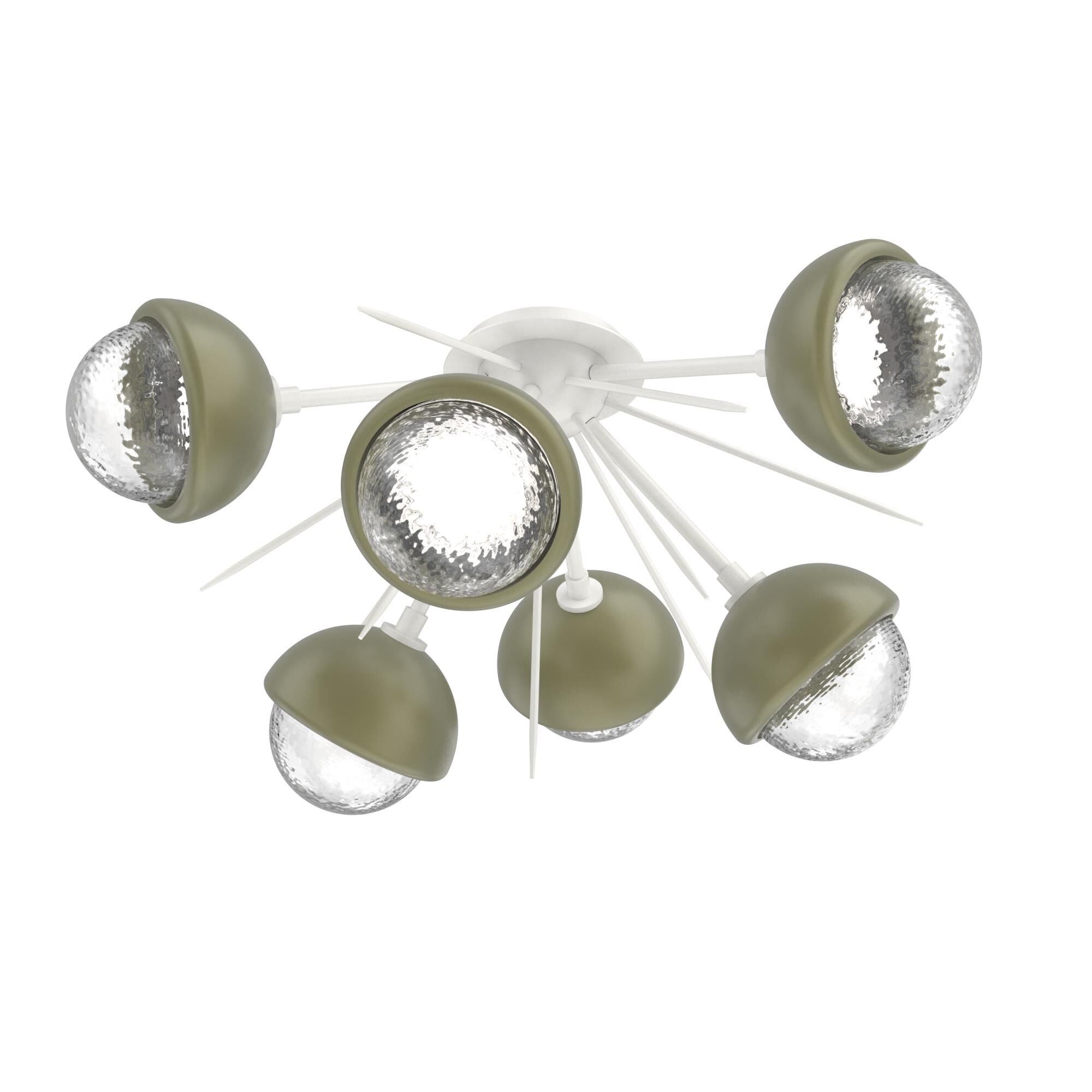 Shown in Salt White finish and Clear glass and Sage Green accent