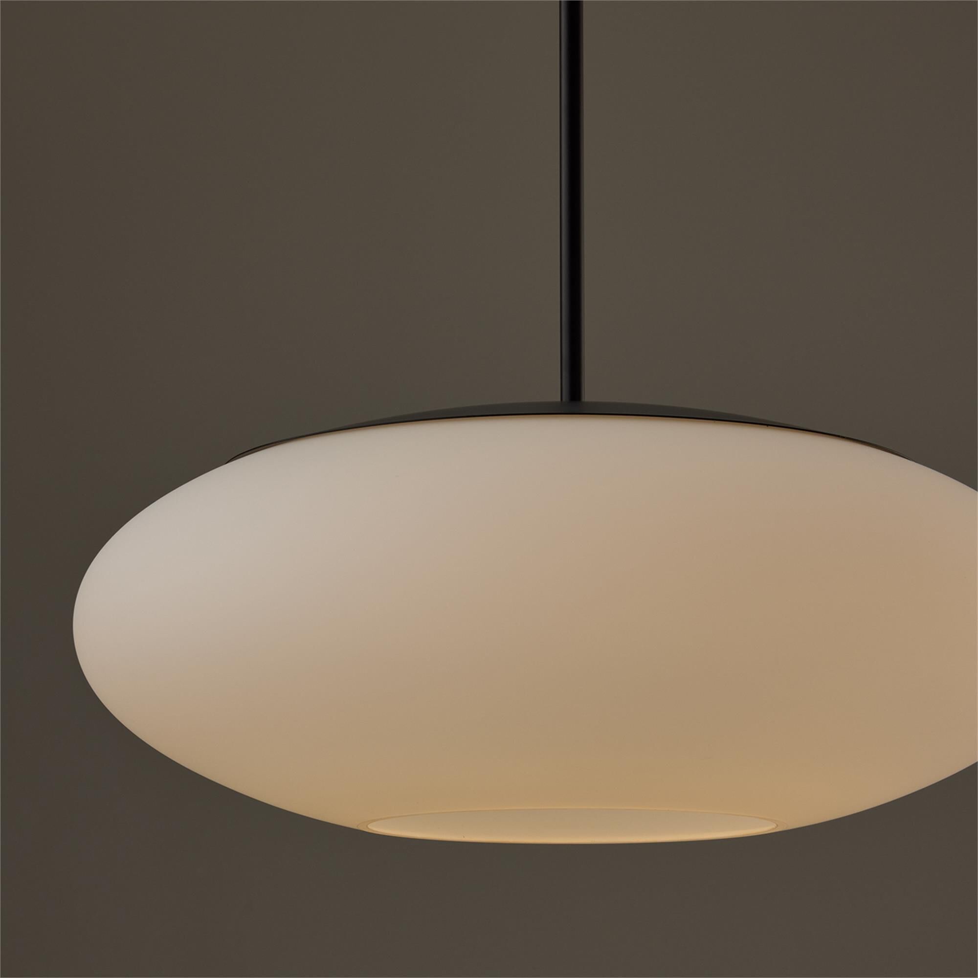 Shown in Matte Black finish and Soft White glass