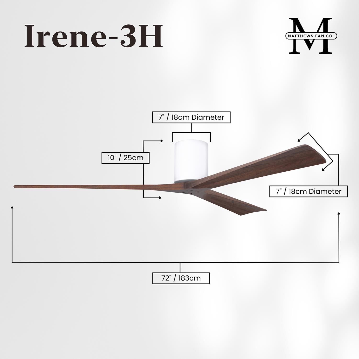 Irene 72 Inch Flush Mount Fan by Matthews Fan Company