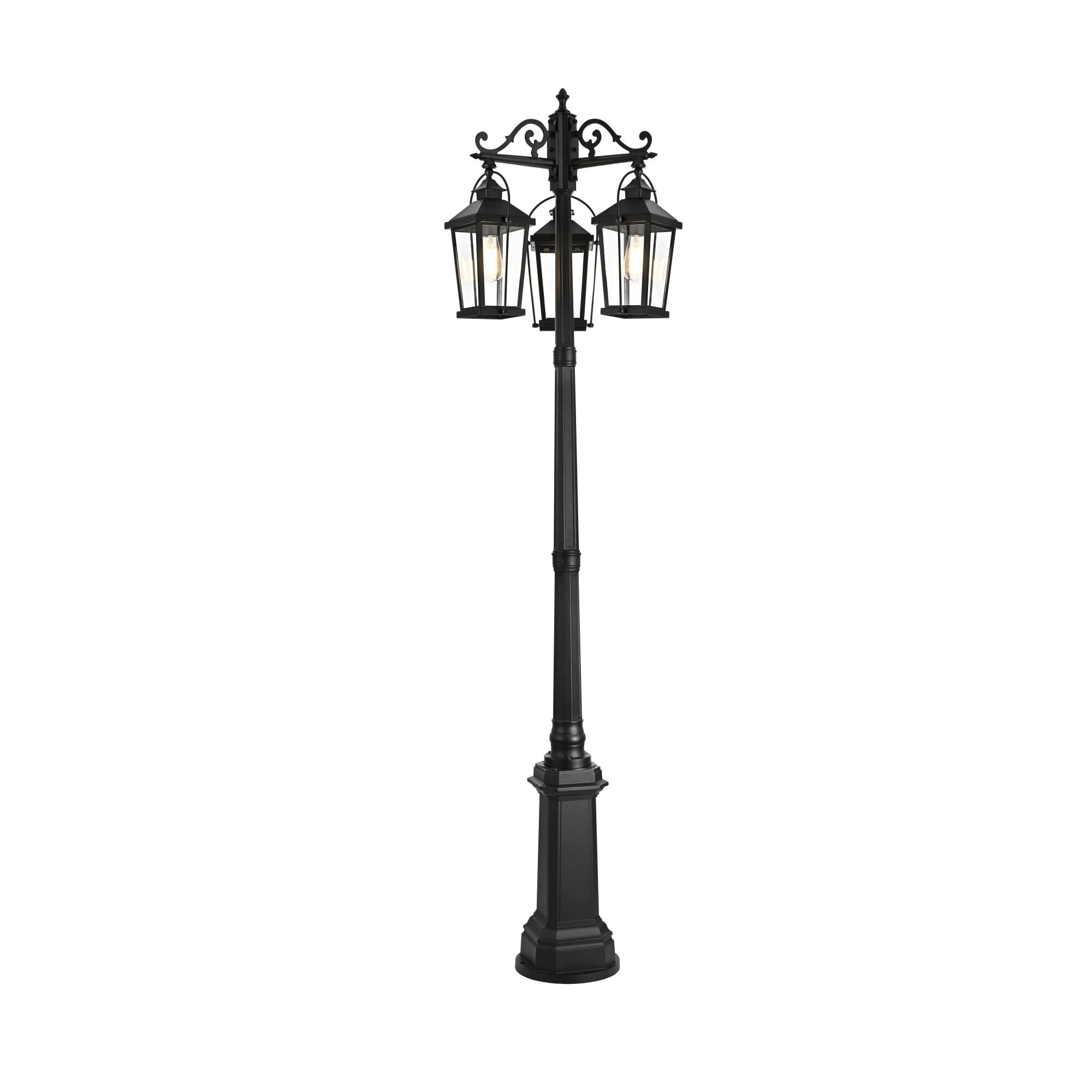 Shown in Black finish and Clear glass