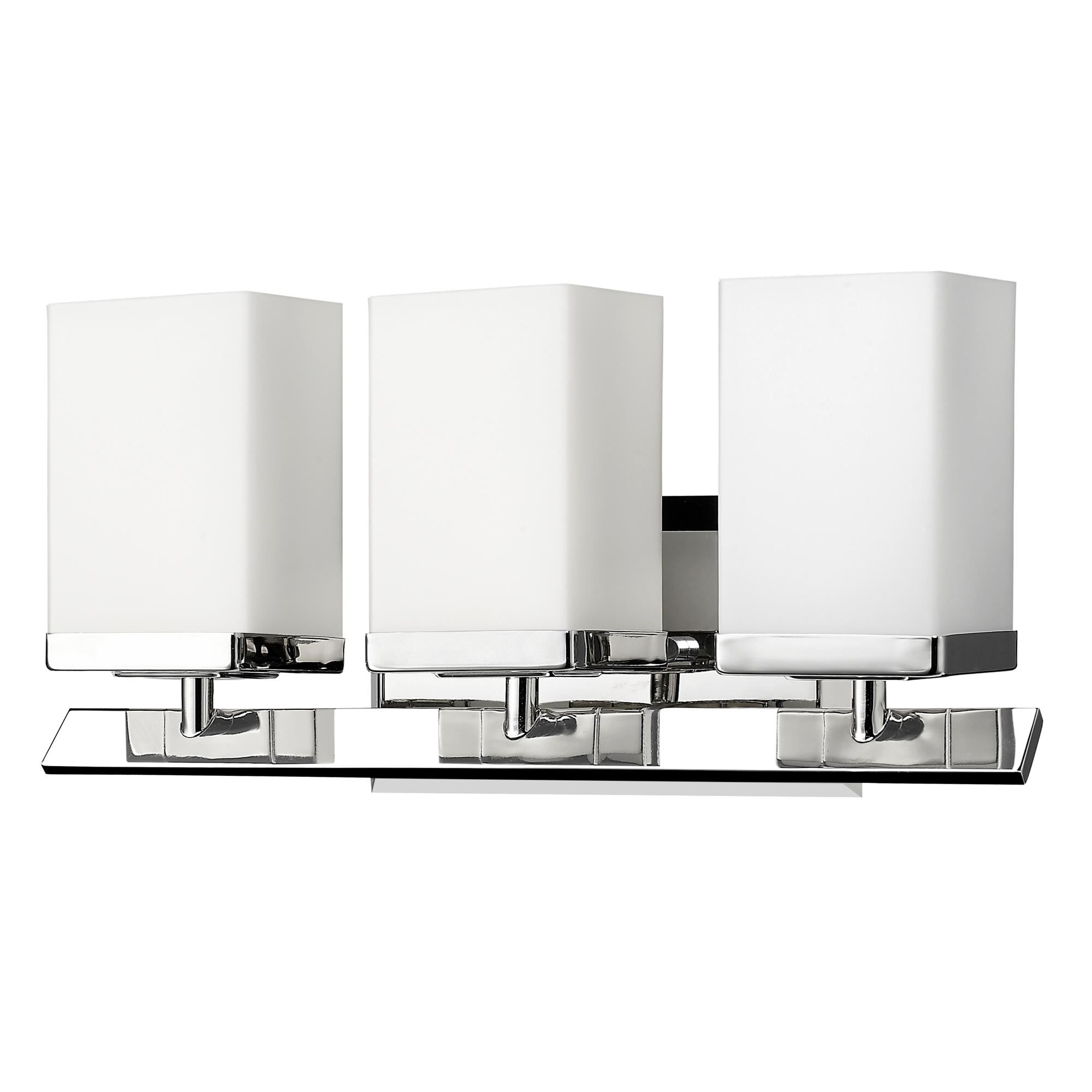 Shown in Polished Nickel finish and White glass and White Rectangular Glass s shade