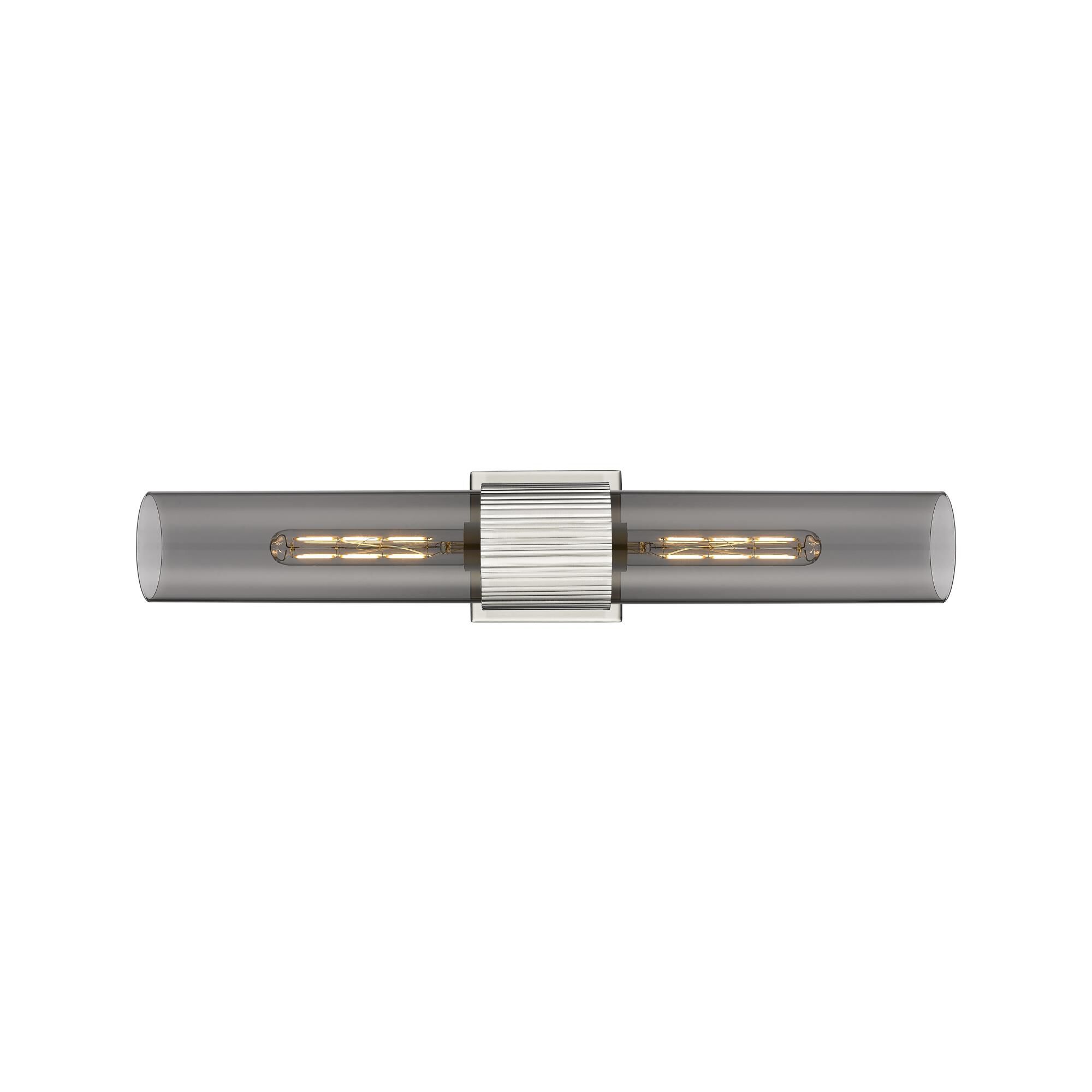 Shown in Satin Nickel finish and Plated Smoke glass