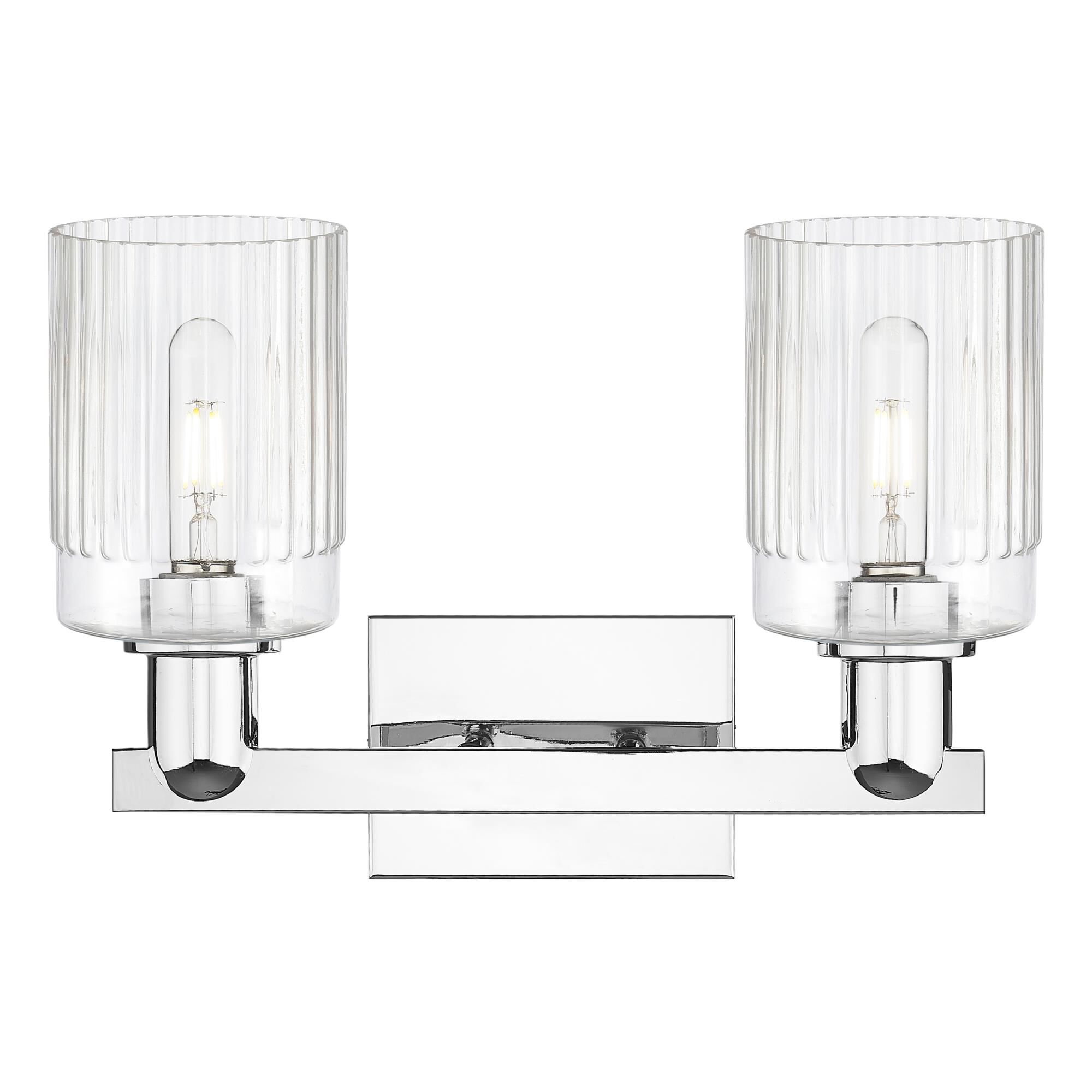 Shown in Polished Chrome finish and Clear glass