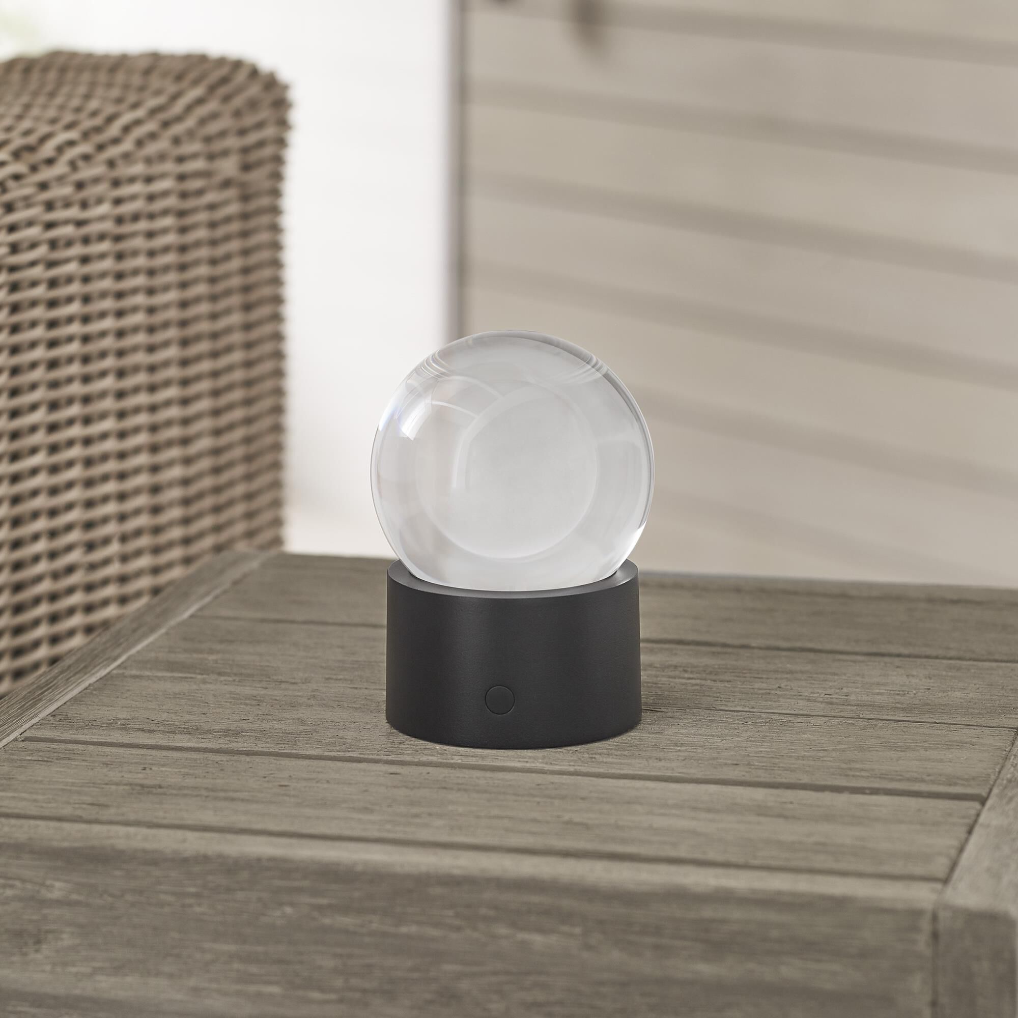 Shown in Black finish and Crystal glass