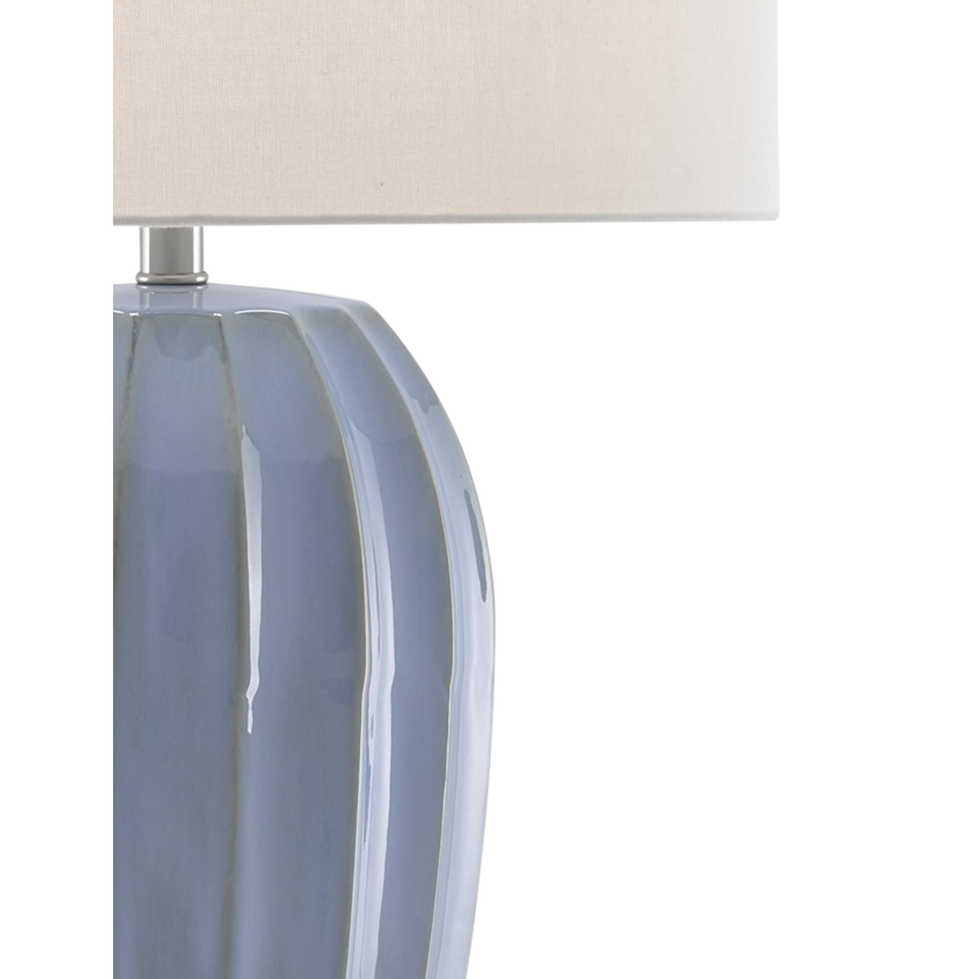 Shown in Light Blue - Clear finish and White Shantung shade