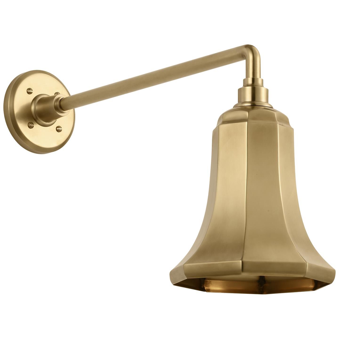 Shown in Hand-Rubbed Antique Brass finish and Gold shade