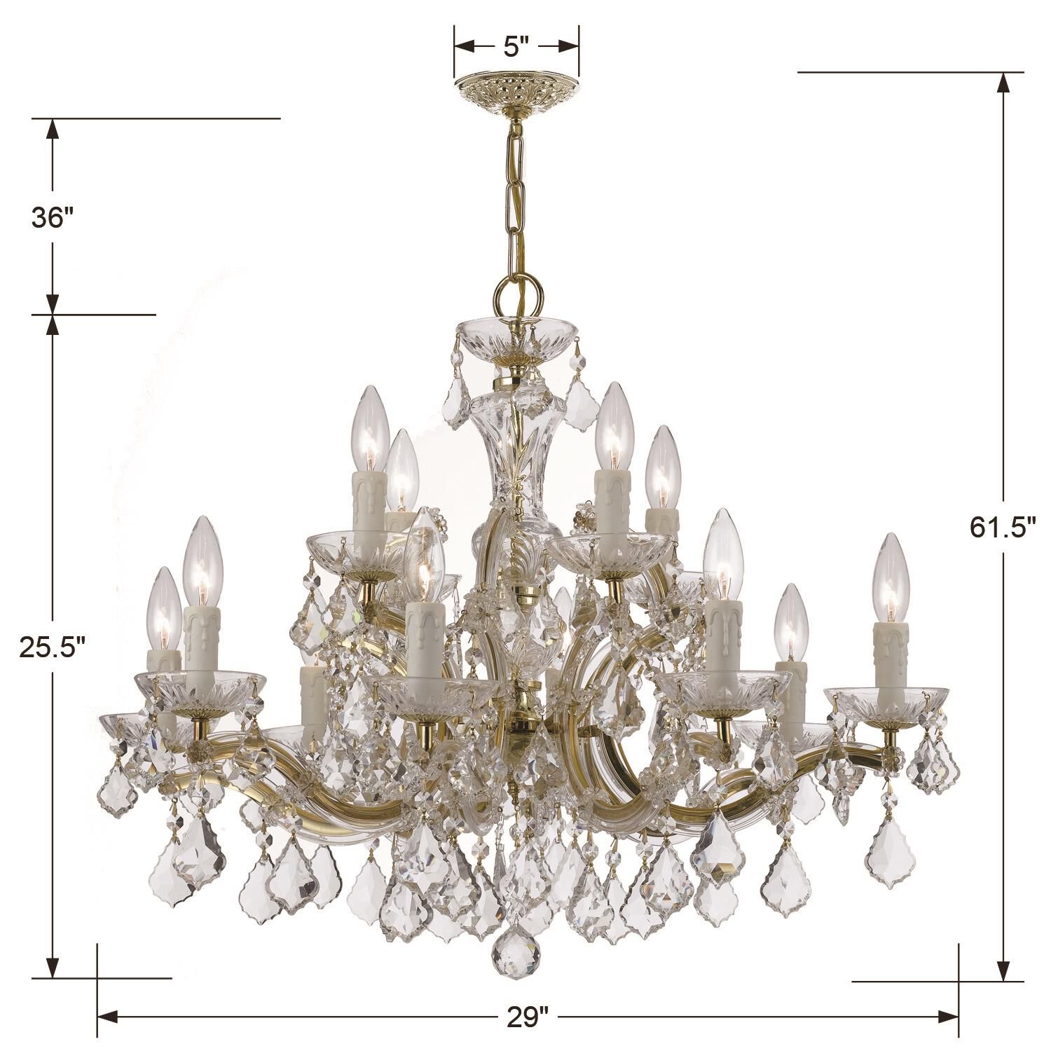 Maria Theresa 30 Inch 12 Light Chandelier by Crystorama