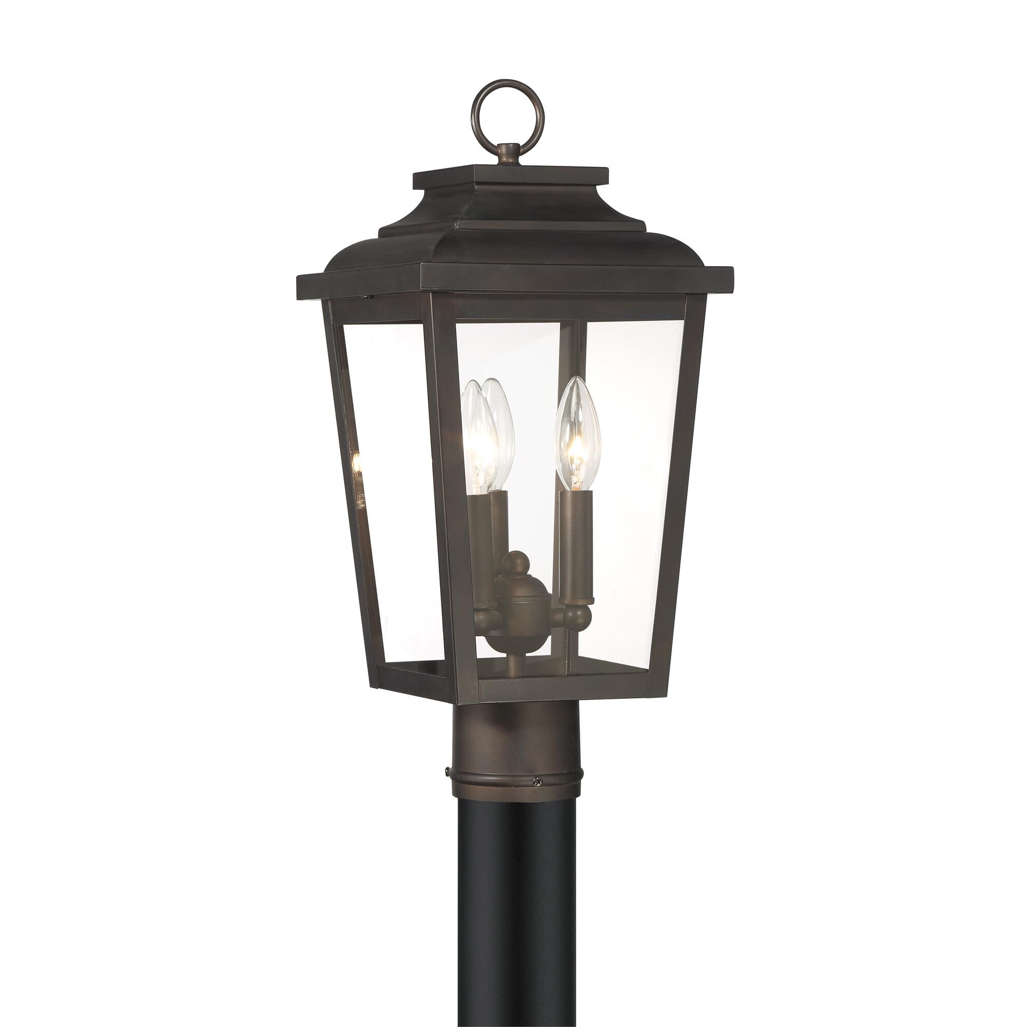 Shown in Chelesa Bronze finish and Clear glass and Glass shade