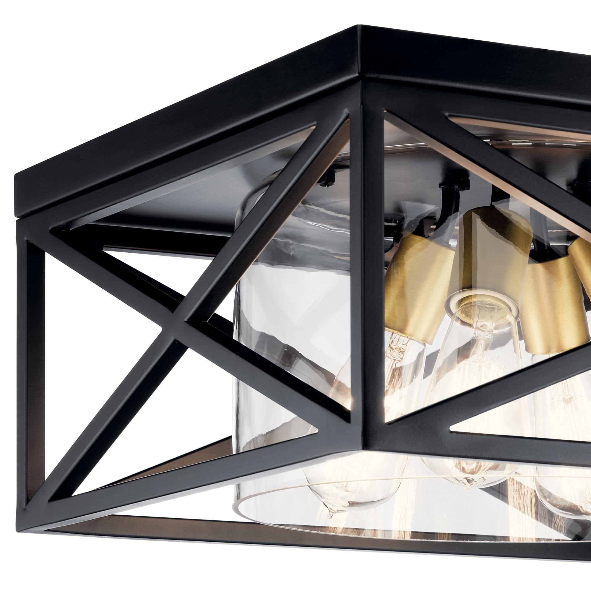 Shown in Black finish and Clear glass