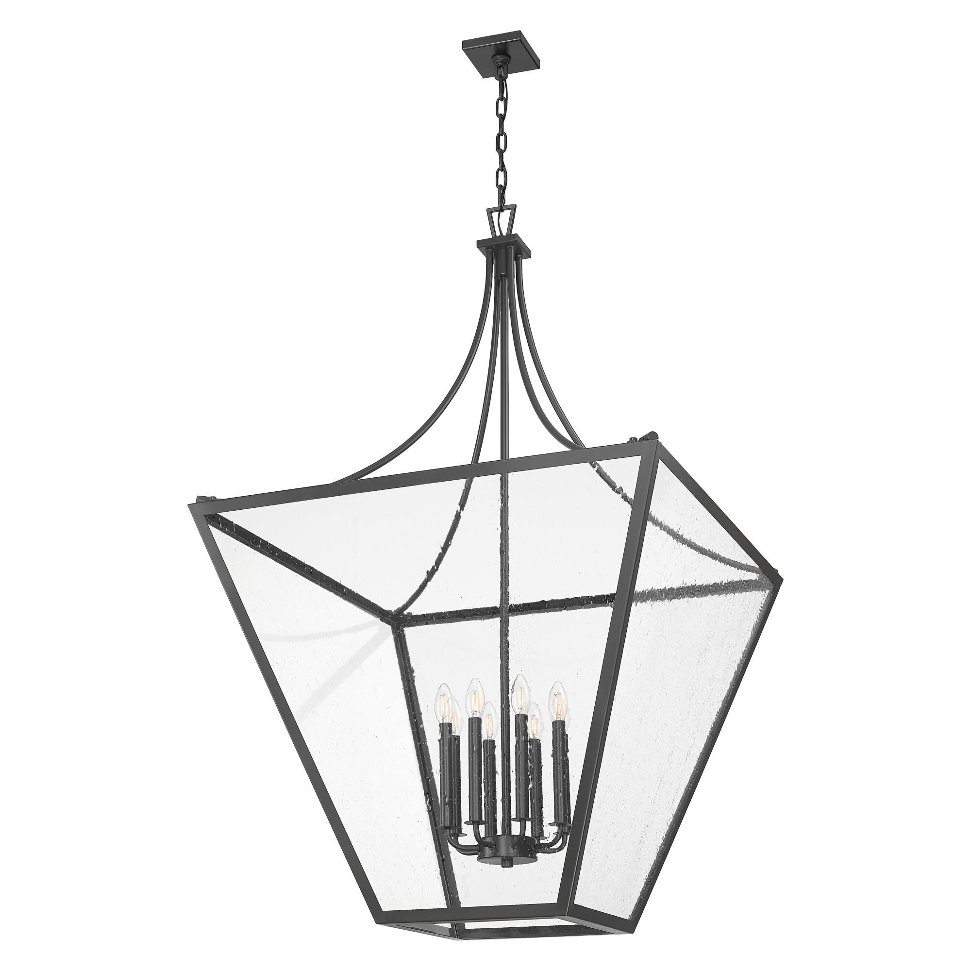 Shown in Iron Ore finish and Clear Seedy glass