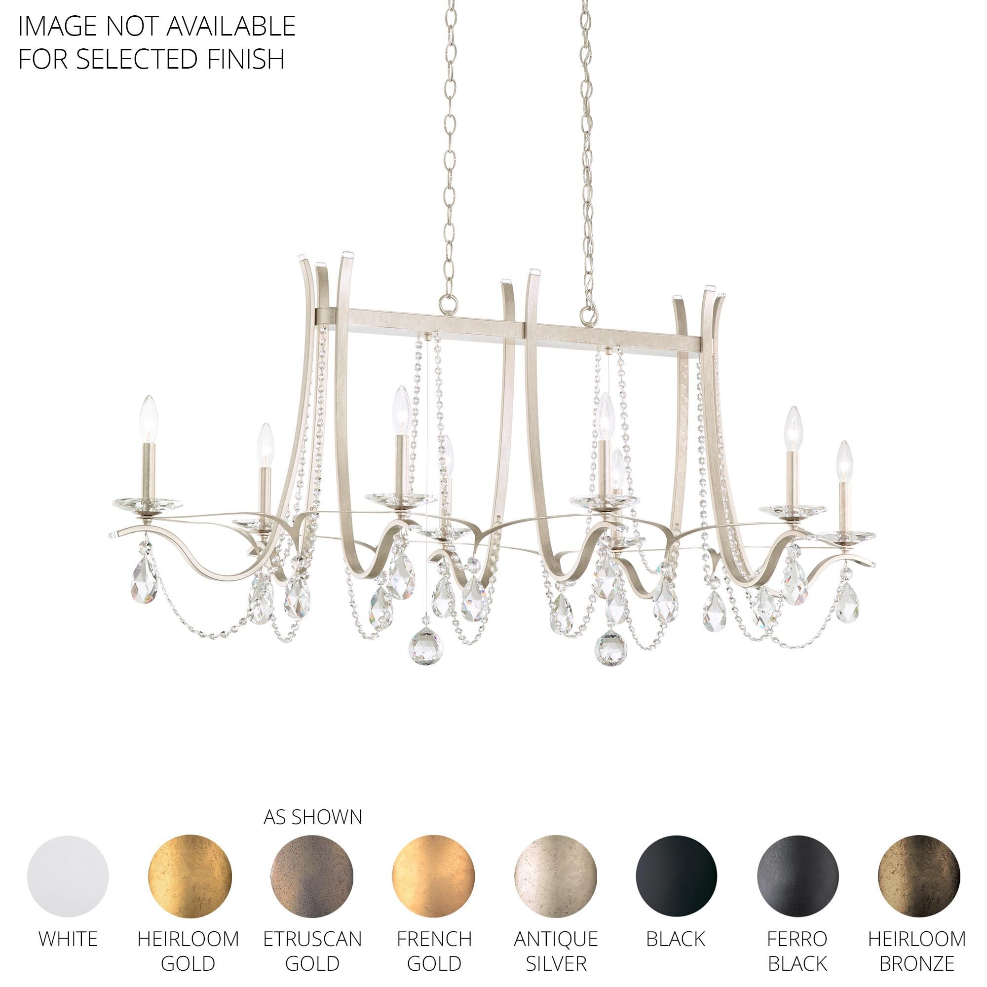 Shown in White finish and Clear Radiance crystal