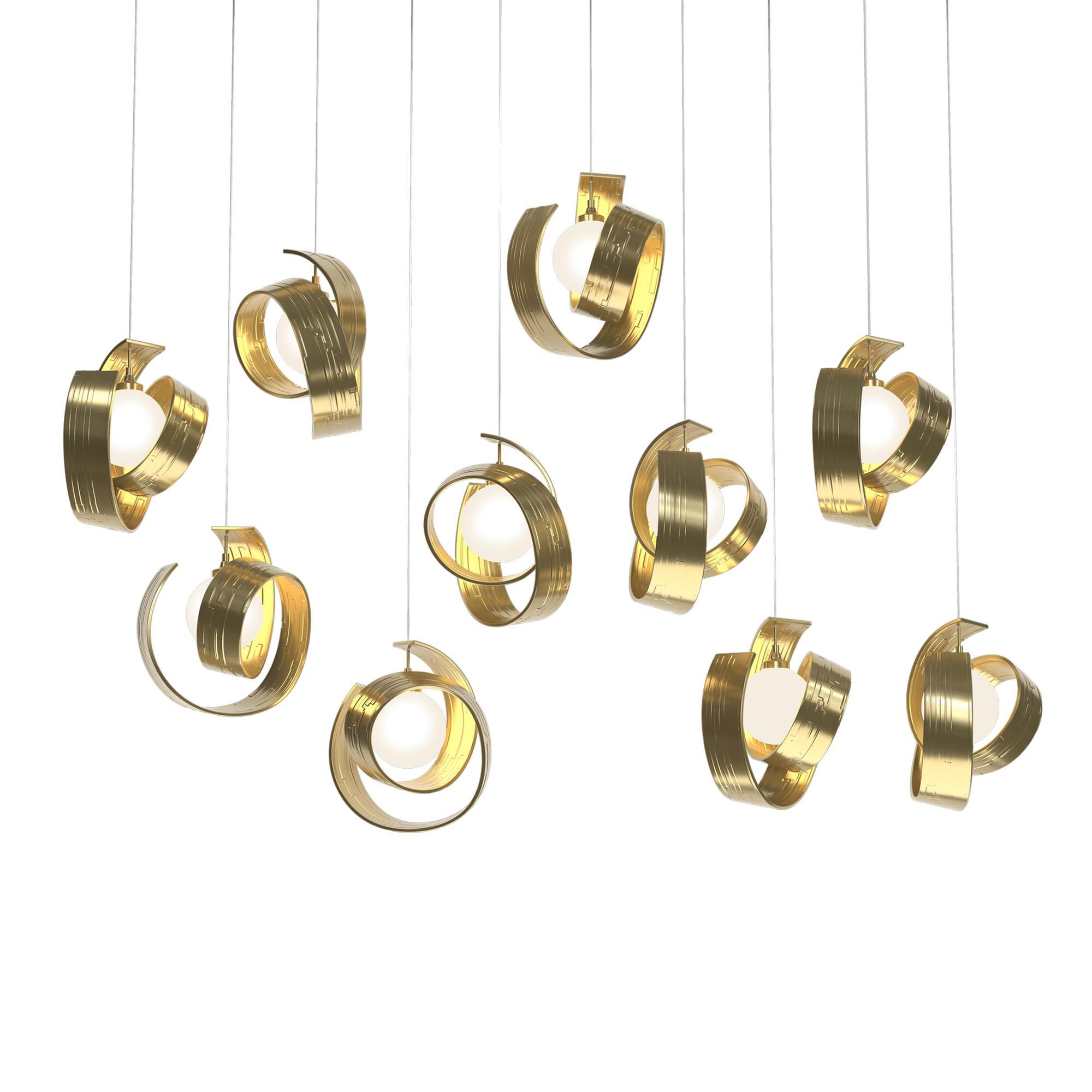 Shown in Modern Brass finish and Opal glass