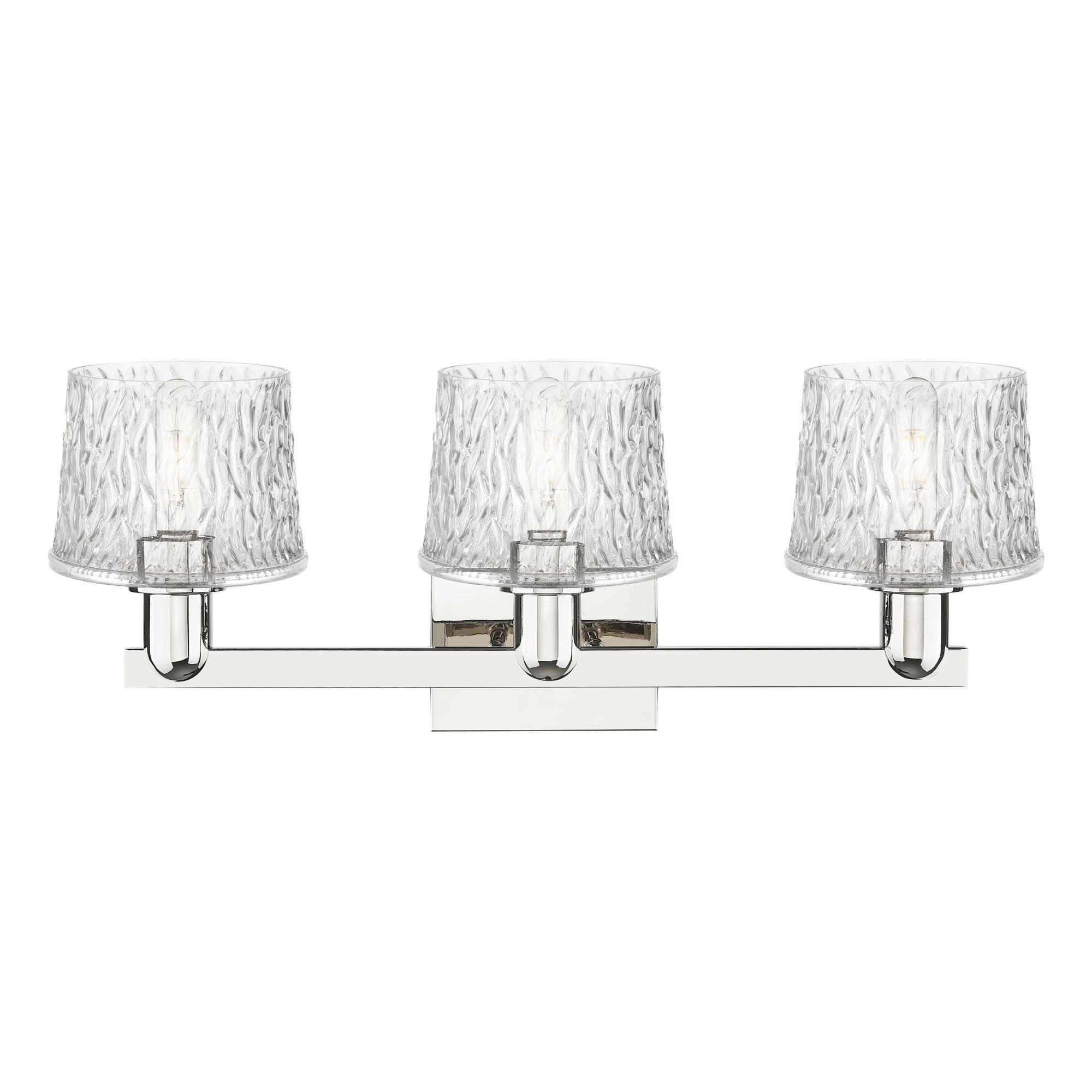 Shown in Polished Nickel finish and Clear glass