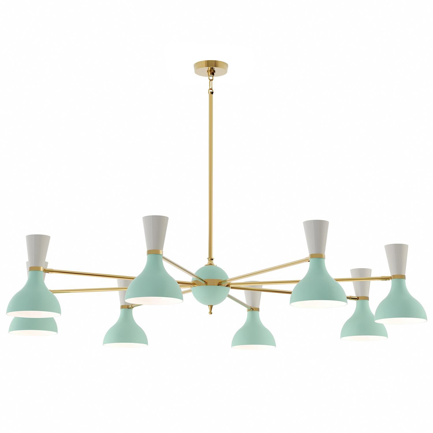 Shown in Modern Brass Mint finish and Mint shade