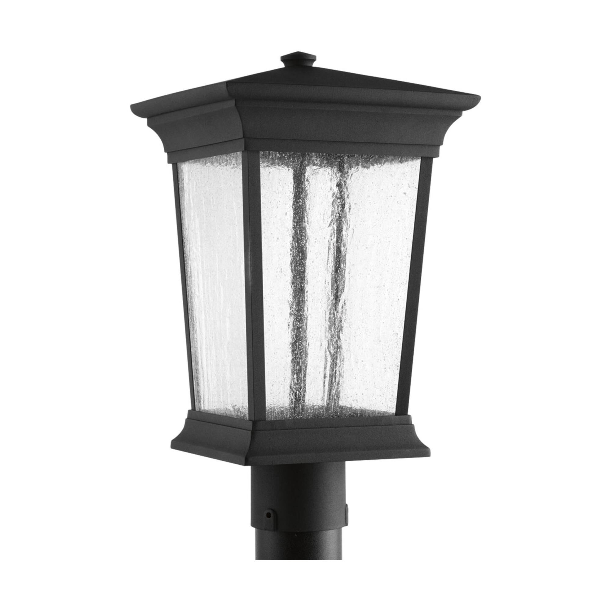 Shown in Black finish and Clear Seeded glass