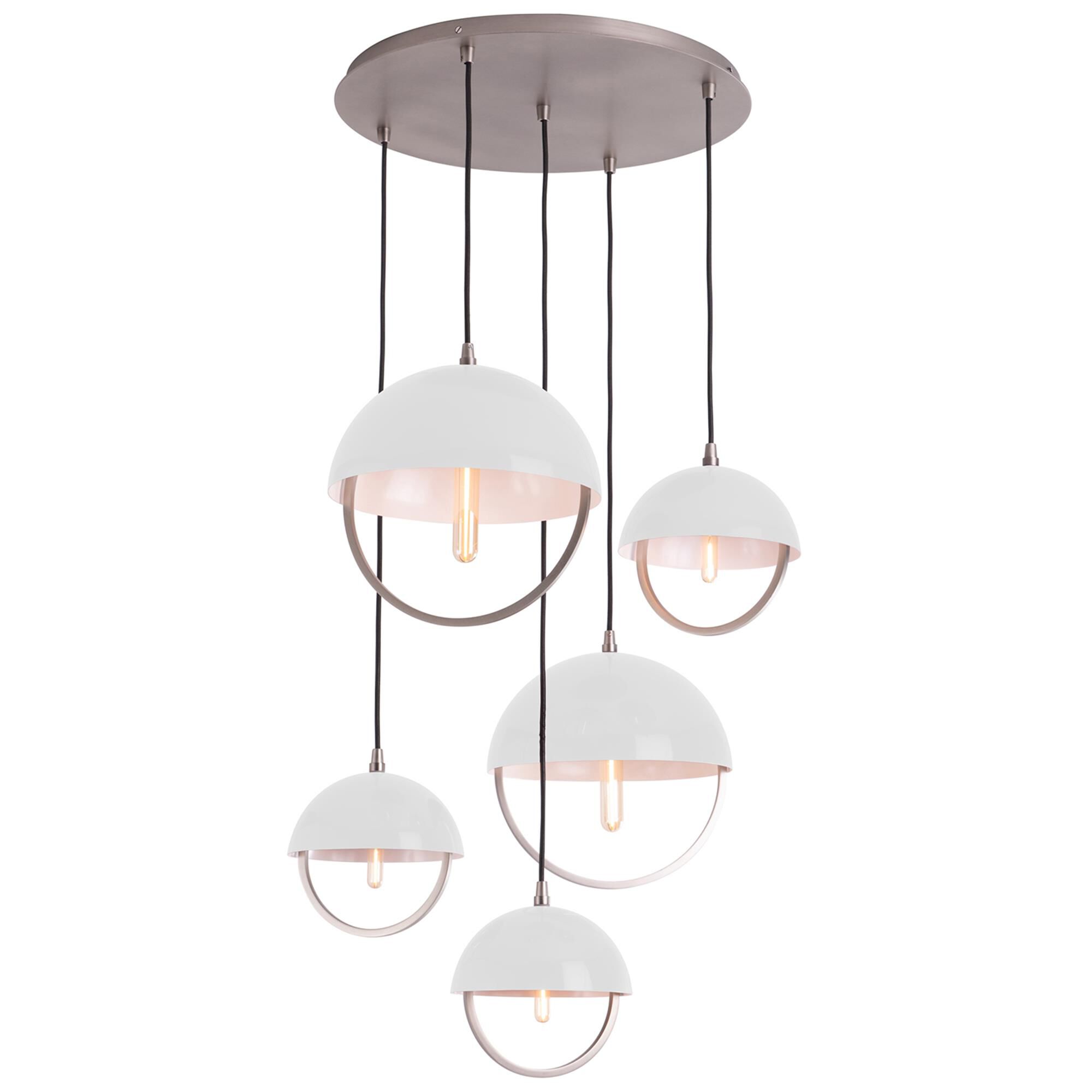 Shown in Pewter finish and White shade and White Paint Metal accent