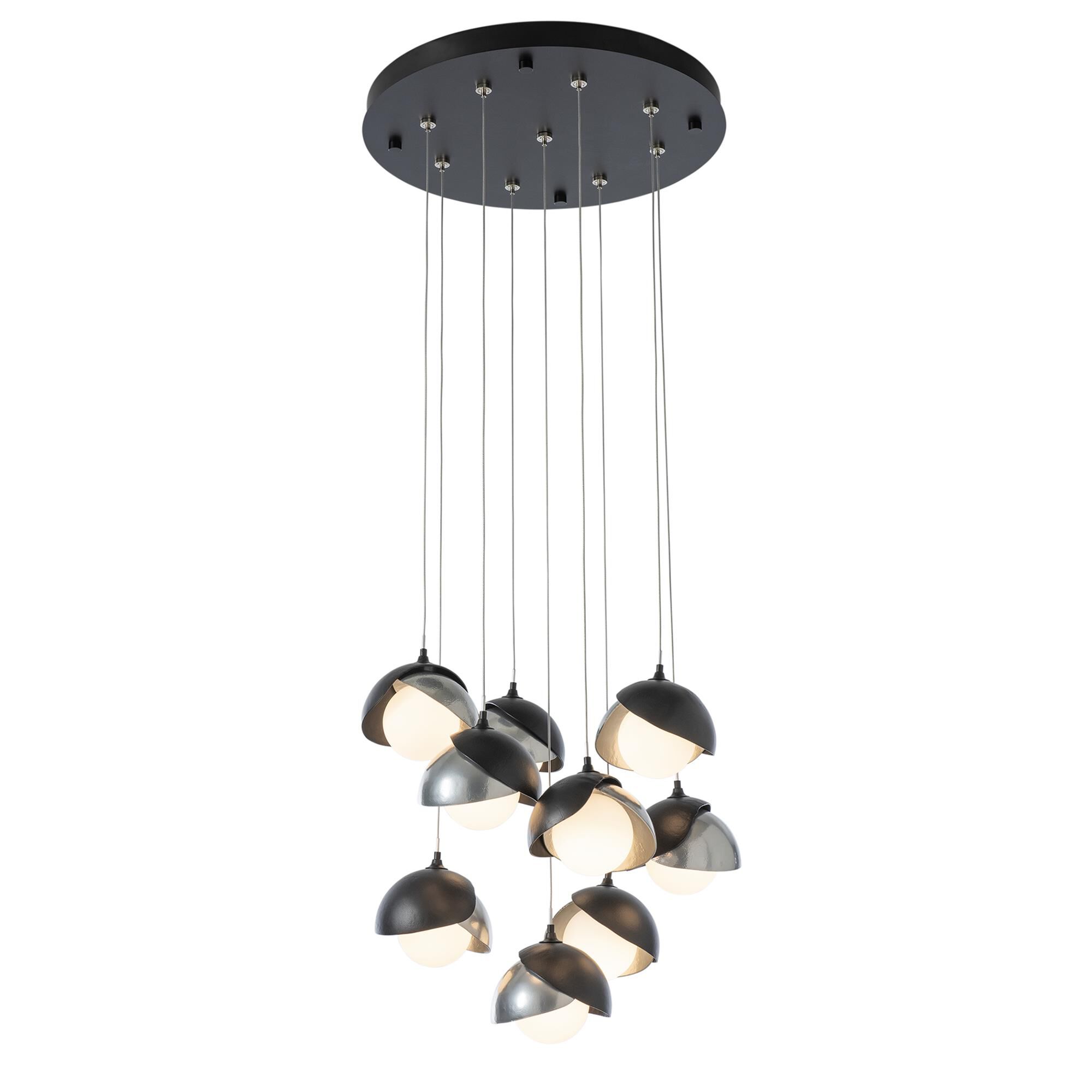 Shown in Black finish and Opal glass and Sterling accent