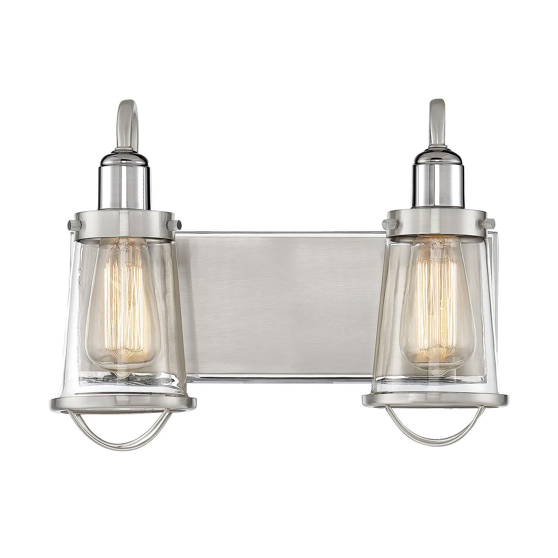 Shown in Satin Nickel W/ Polished Nickel Accents finish and Clear glass