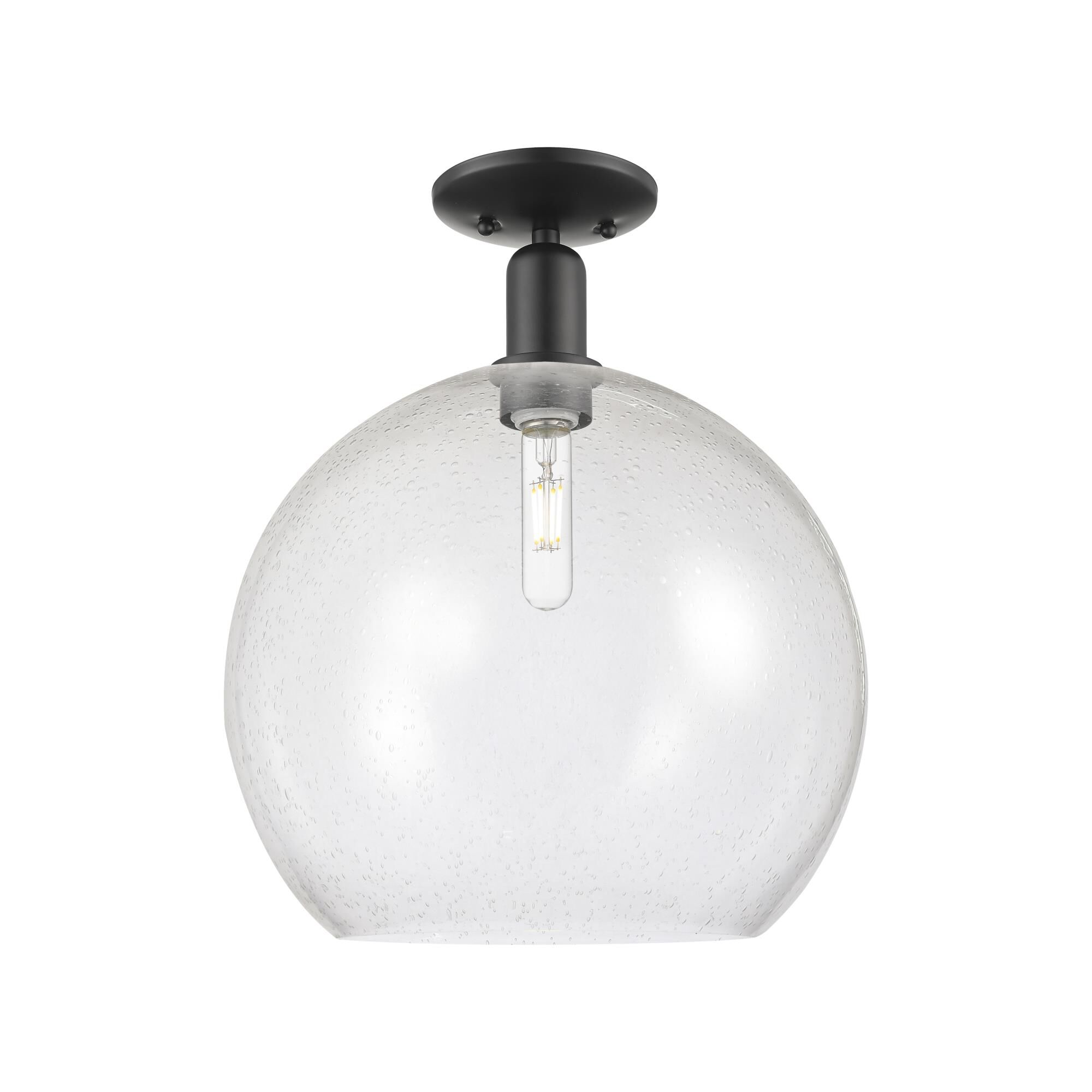 Shown in Matte Black finish and Seedy glass