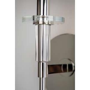 Shown in Polished Nickel finish and Off White Faux Silk shade and Crystal Bobeche accent