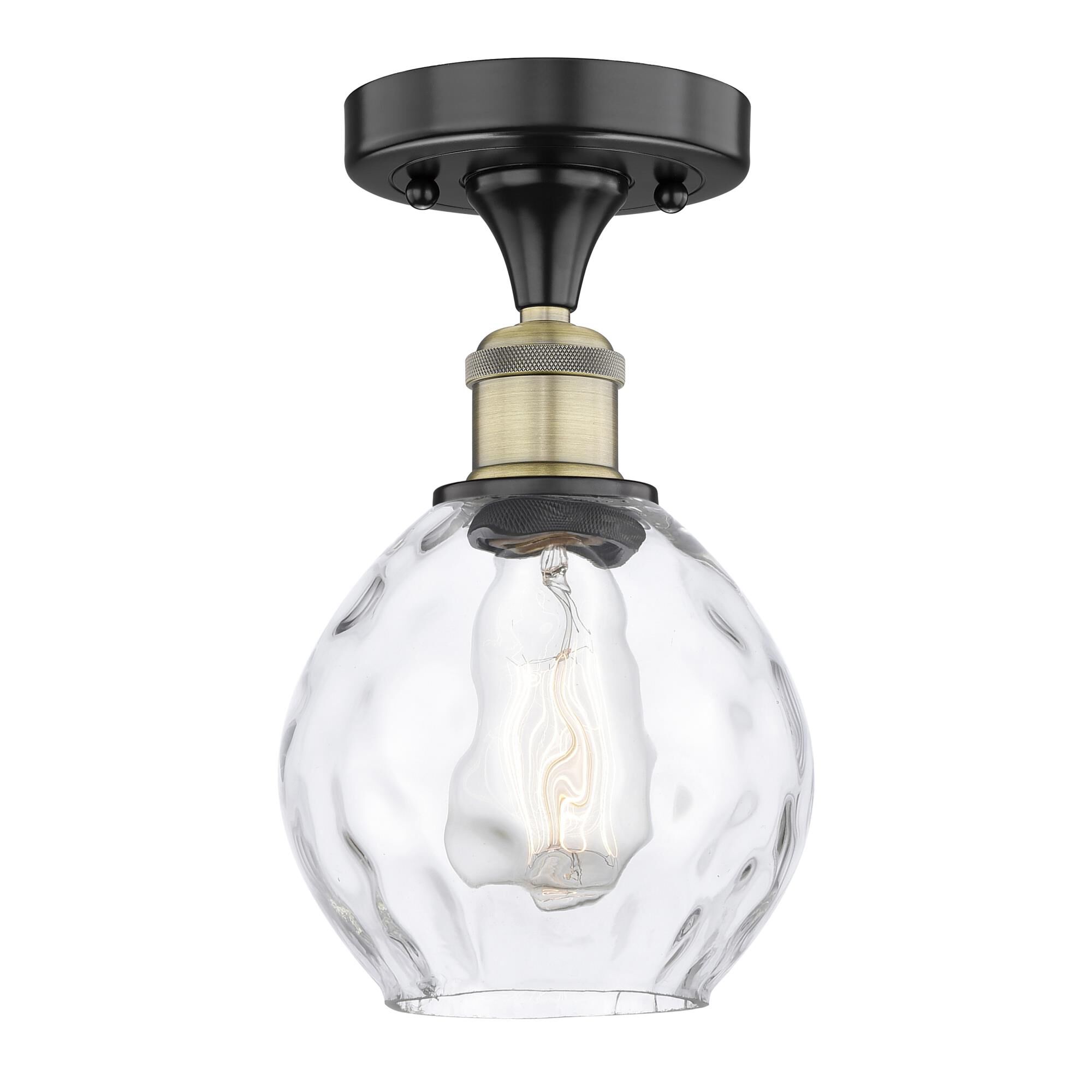 Shown in Black Antique Brass finish and Clear glass