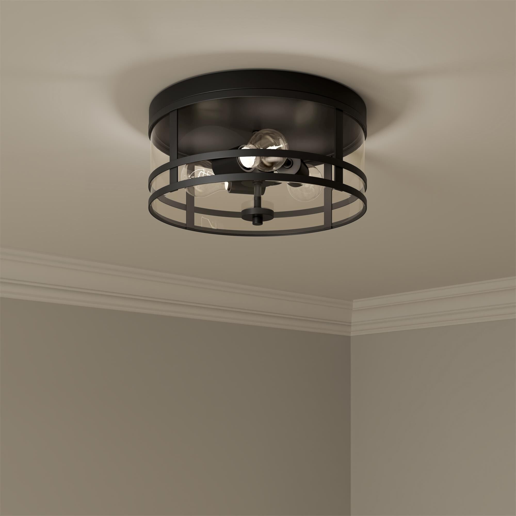 Shown in Matte Black finish and Clear glass